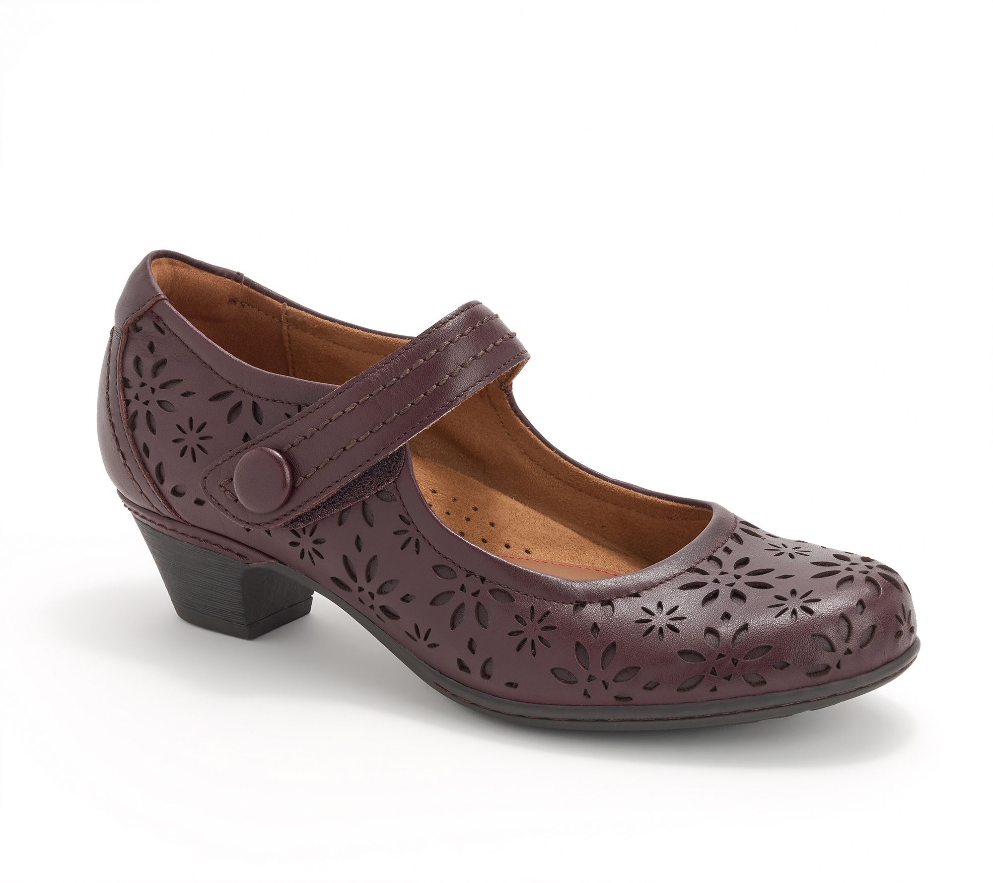 Cobb Hill Leather Heeled Mary-Janes - Alesia