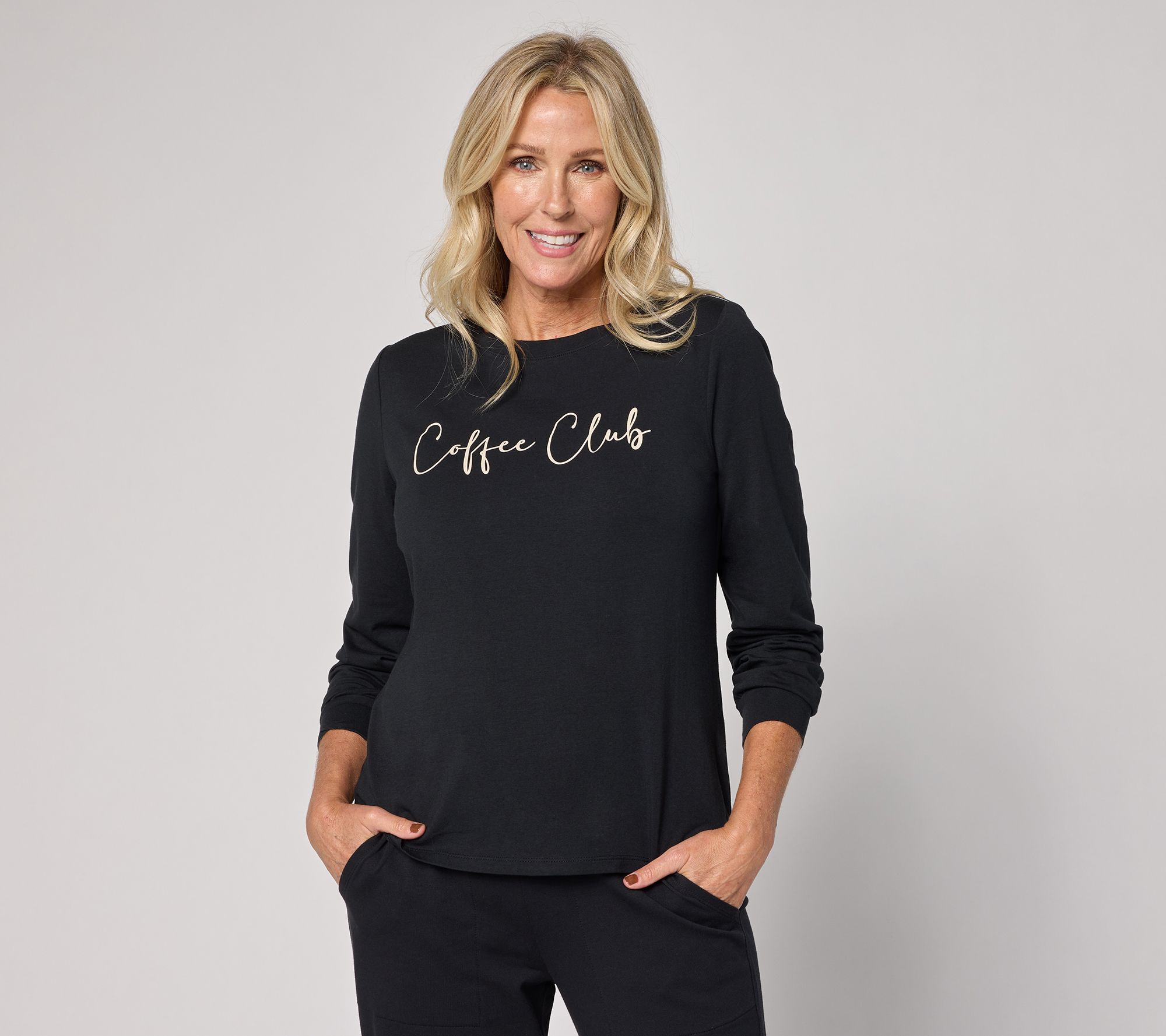 AnyBody Cozy Knit Message Top