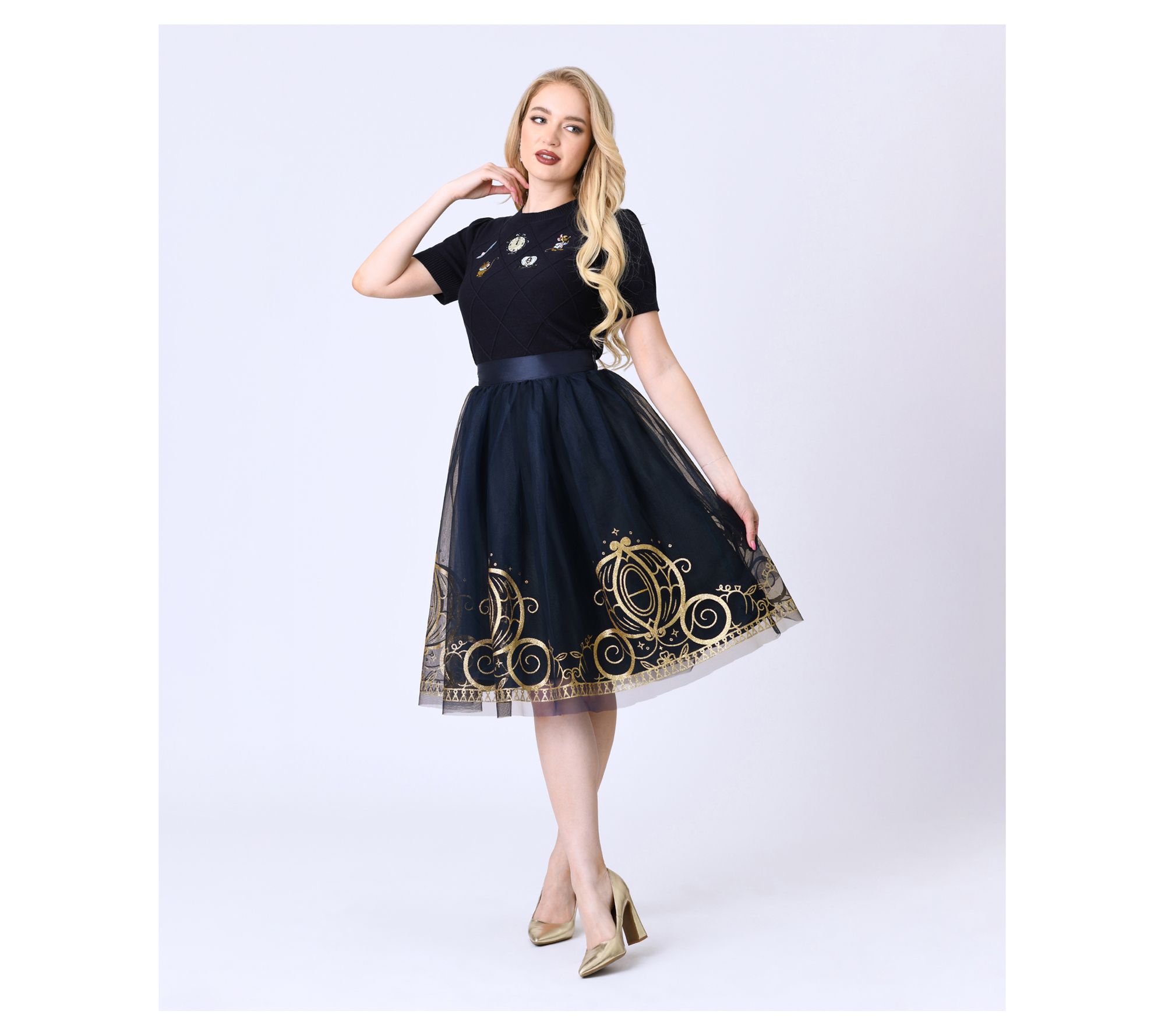Disney's Cinderella Collection by Unique Vintage Navy Skirt