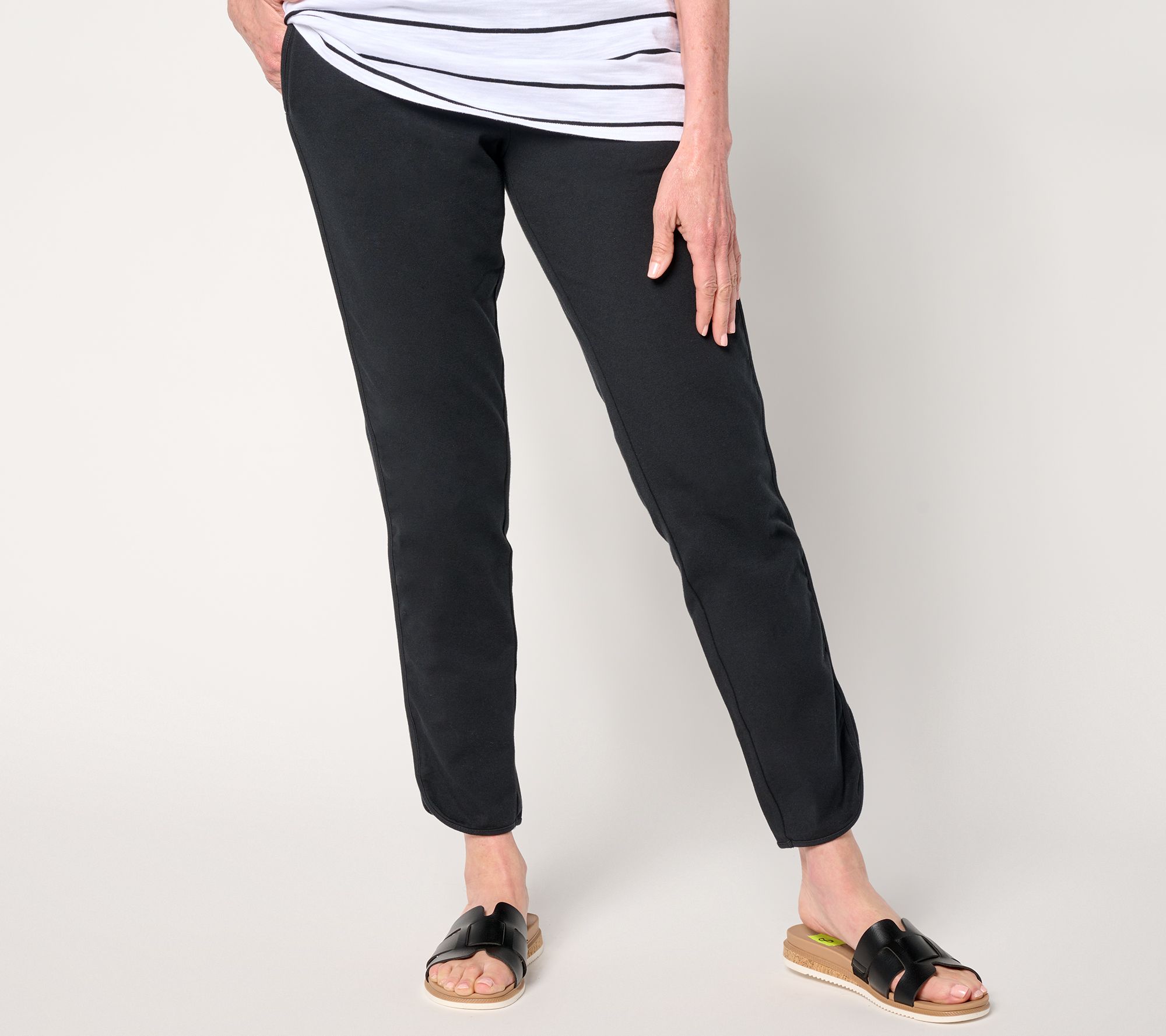 "As Is" Denim & Co. Active Pet Duo Stretch Straight Leg Ankle Pant