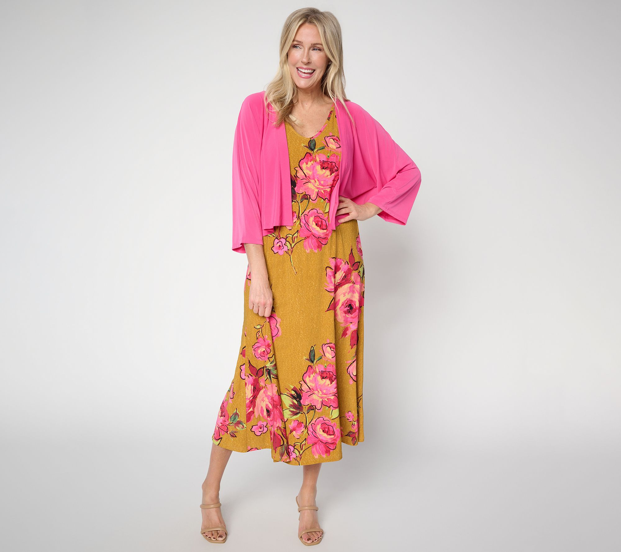 Attitudes by Renee Regular Como Jersey Midi Dress & Topper Set