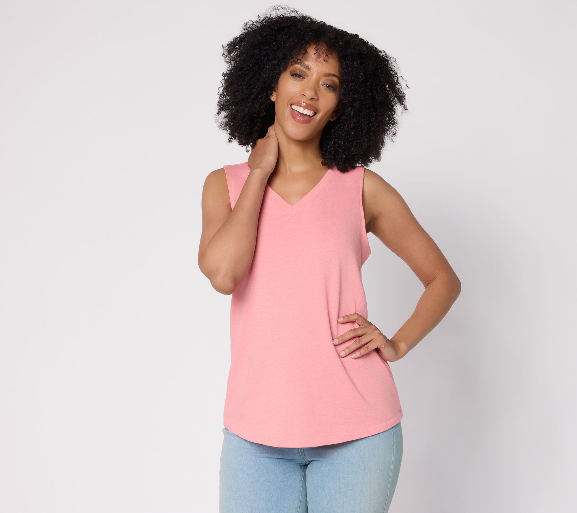 AnyBody Heather Jersey V-Neck Tank Top