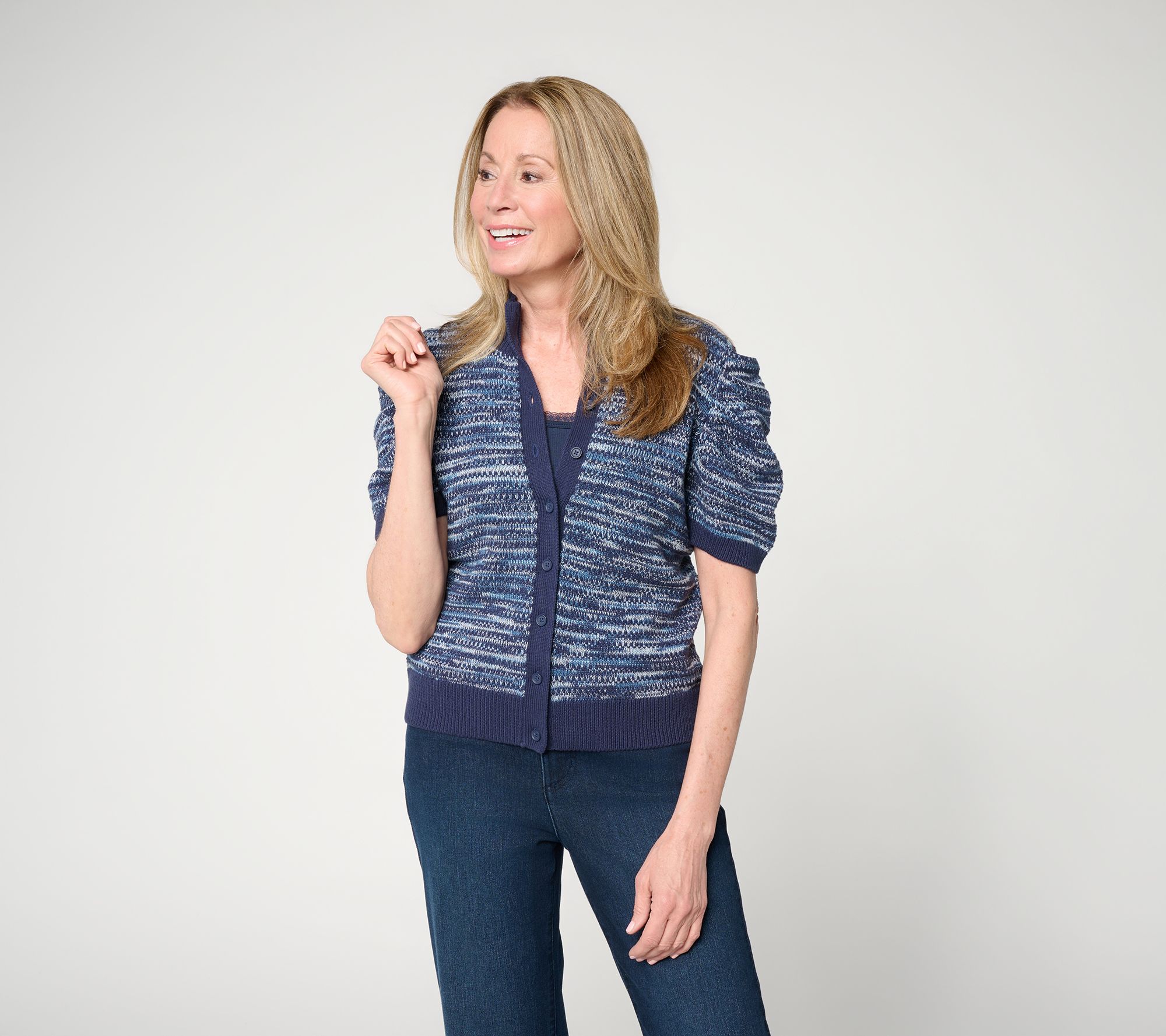 Me by Jennie Garth Multicolor Space Dyed Cardigan