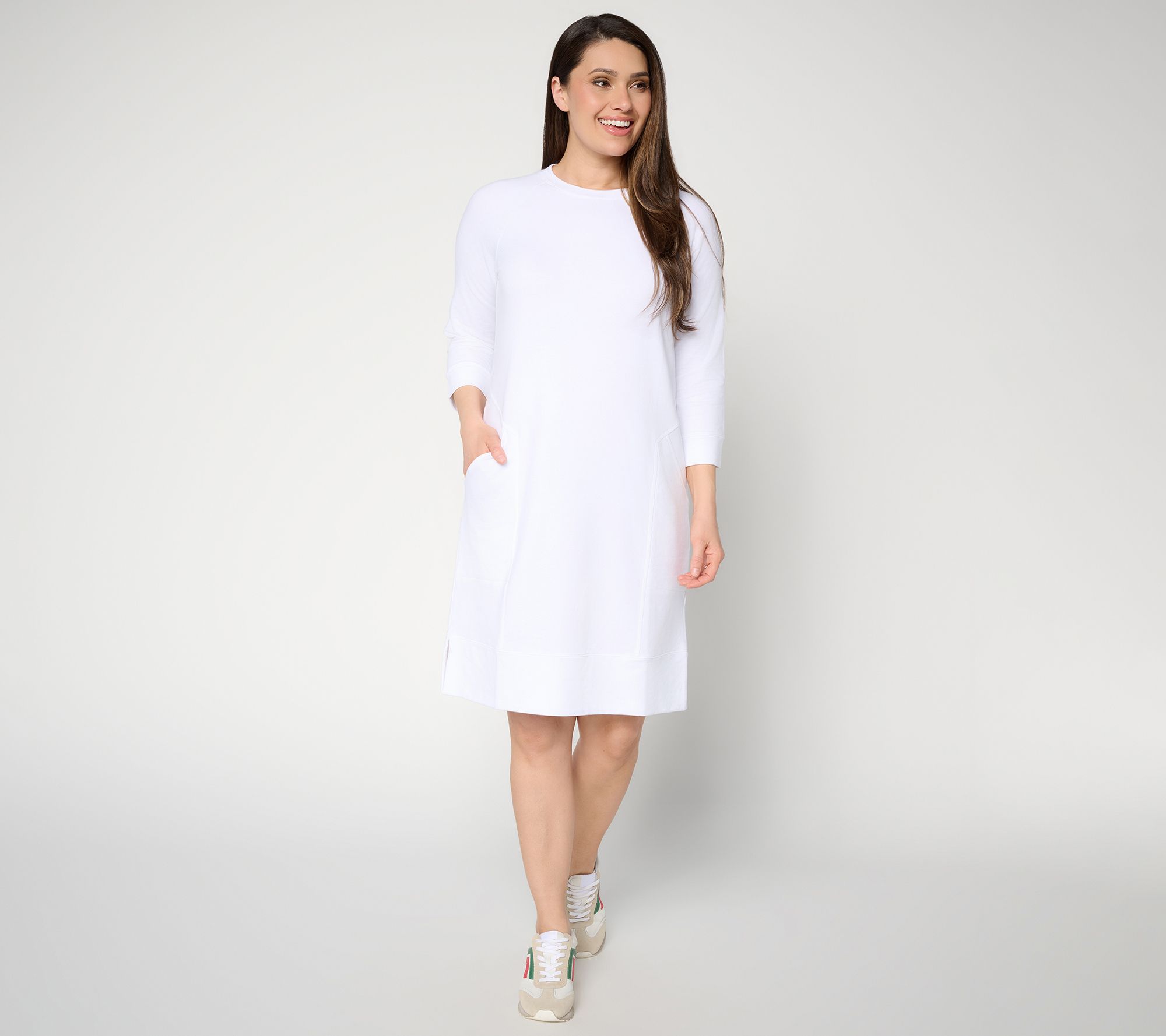 AnyBody Petite Cozy Knit French Terry Sneaker Dress