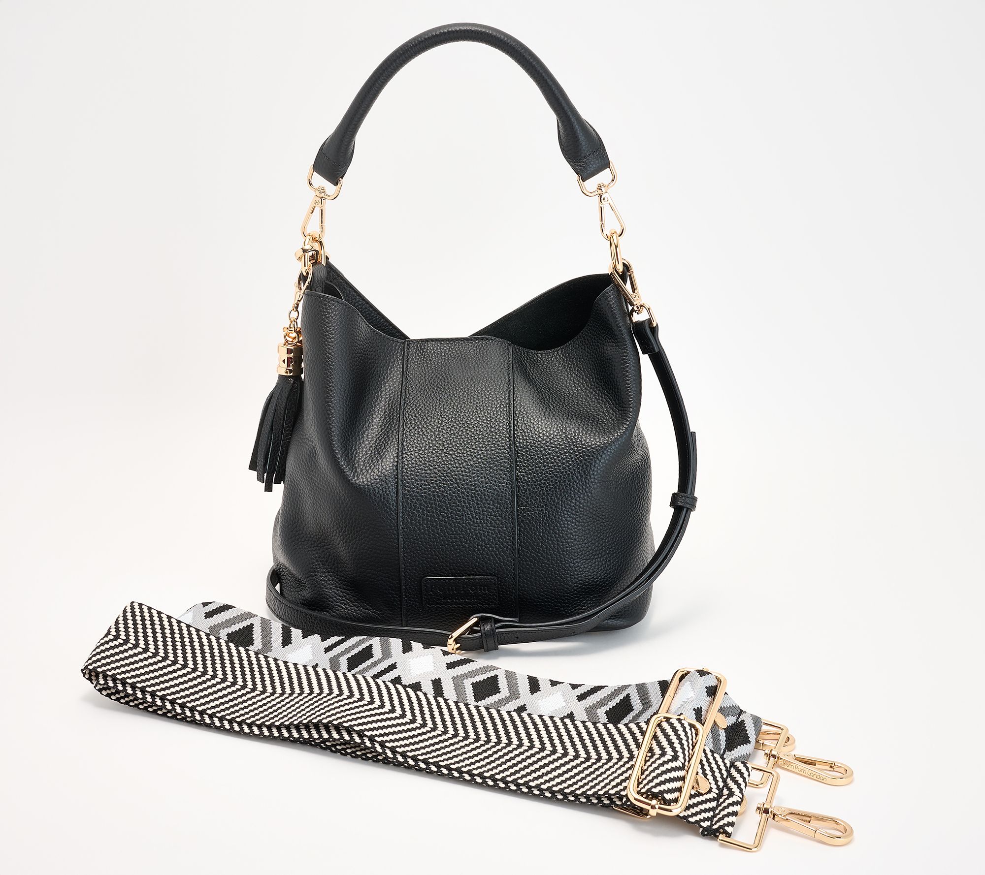 "As Is" Pom Pom London Lambeth Leather Convertible Bucket Bag