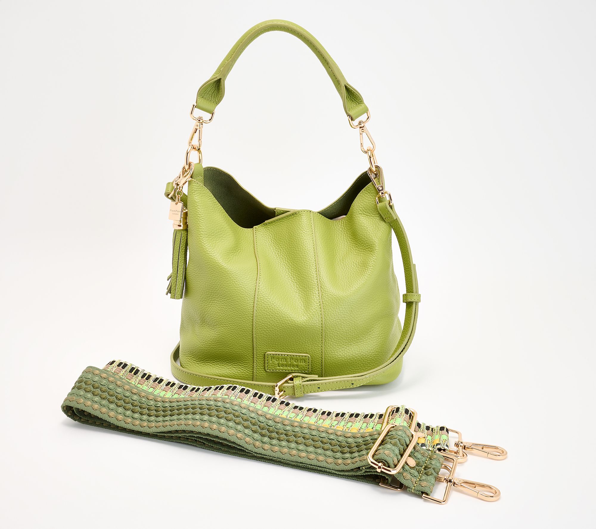 "As Is" Pom Pom London Lambeth Leather Convertible Bucket Bag