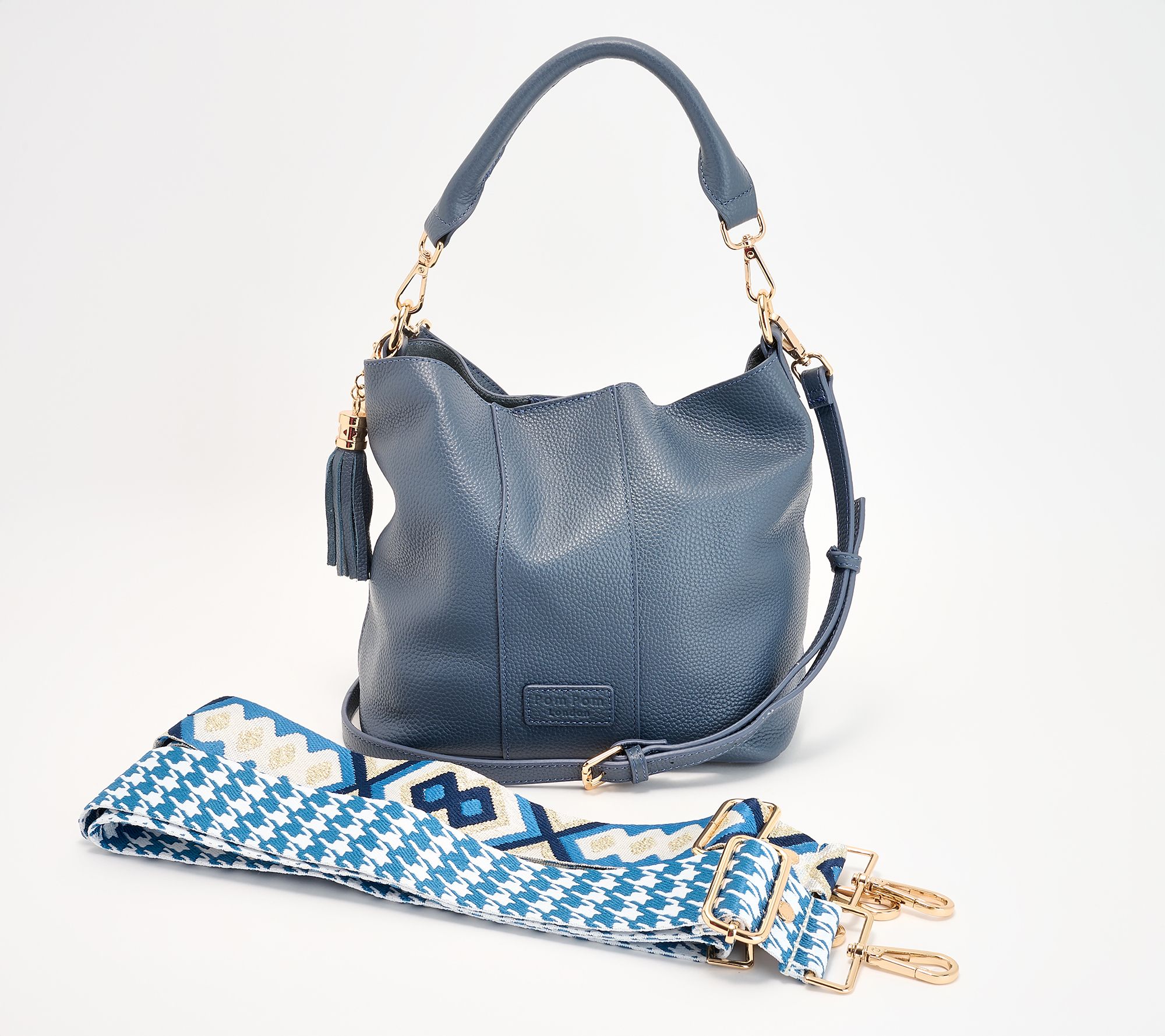 "As Is" Pom Pom London Lambeth Leather Convertible Bucket Bag