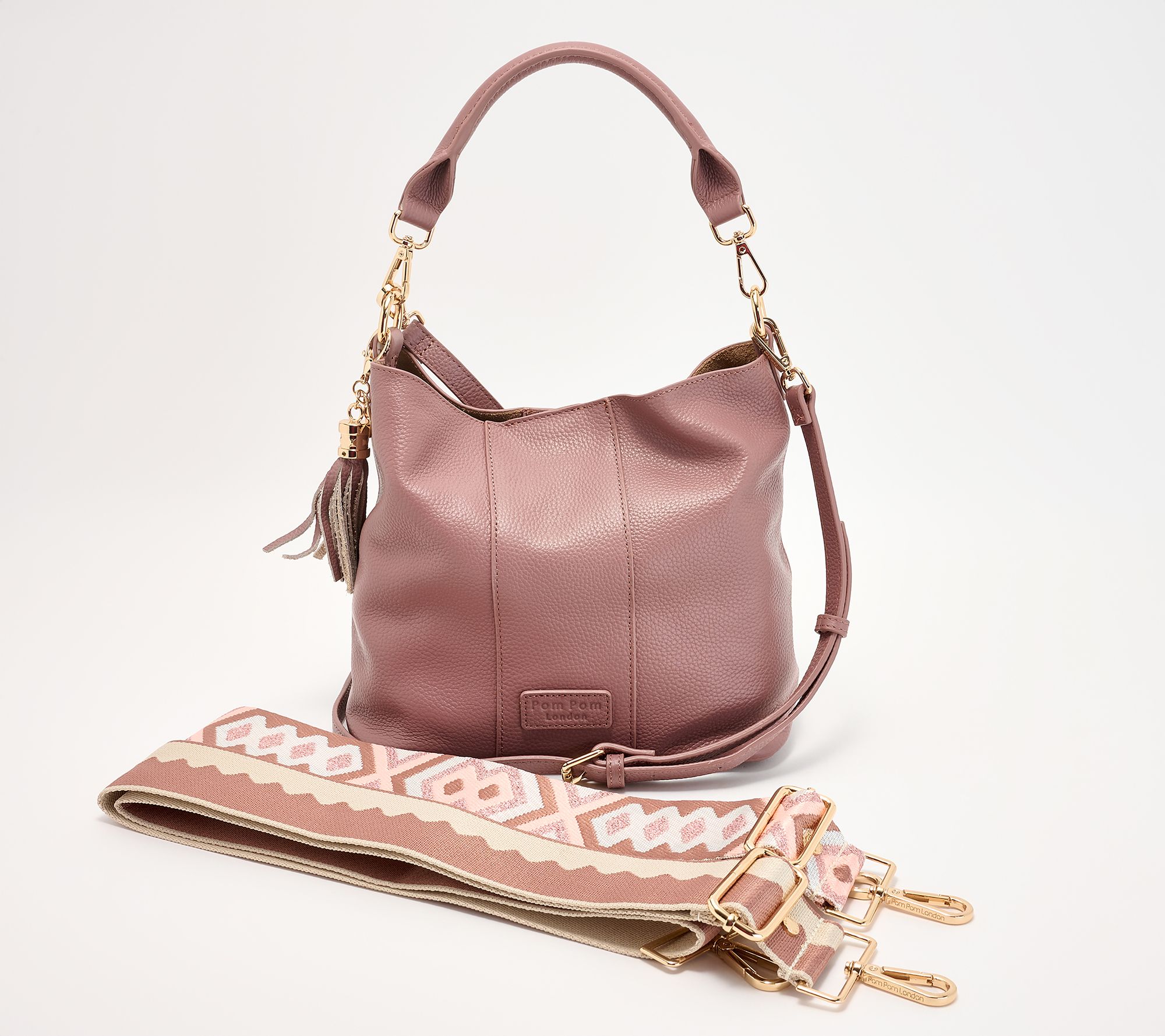 "As Is" Pom Pom London Lambeth Leather Convertible Bucket Bag