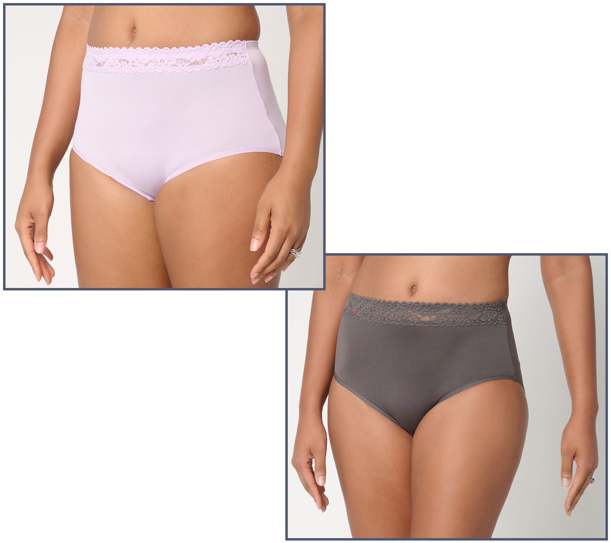  Breezies Lace Touch Full Brief or Hi-Cut Panty Set of 3 - A726808