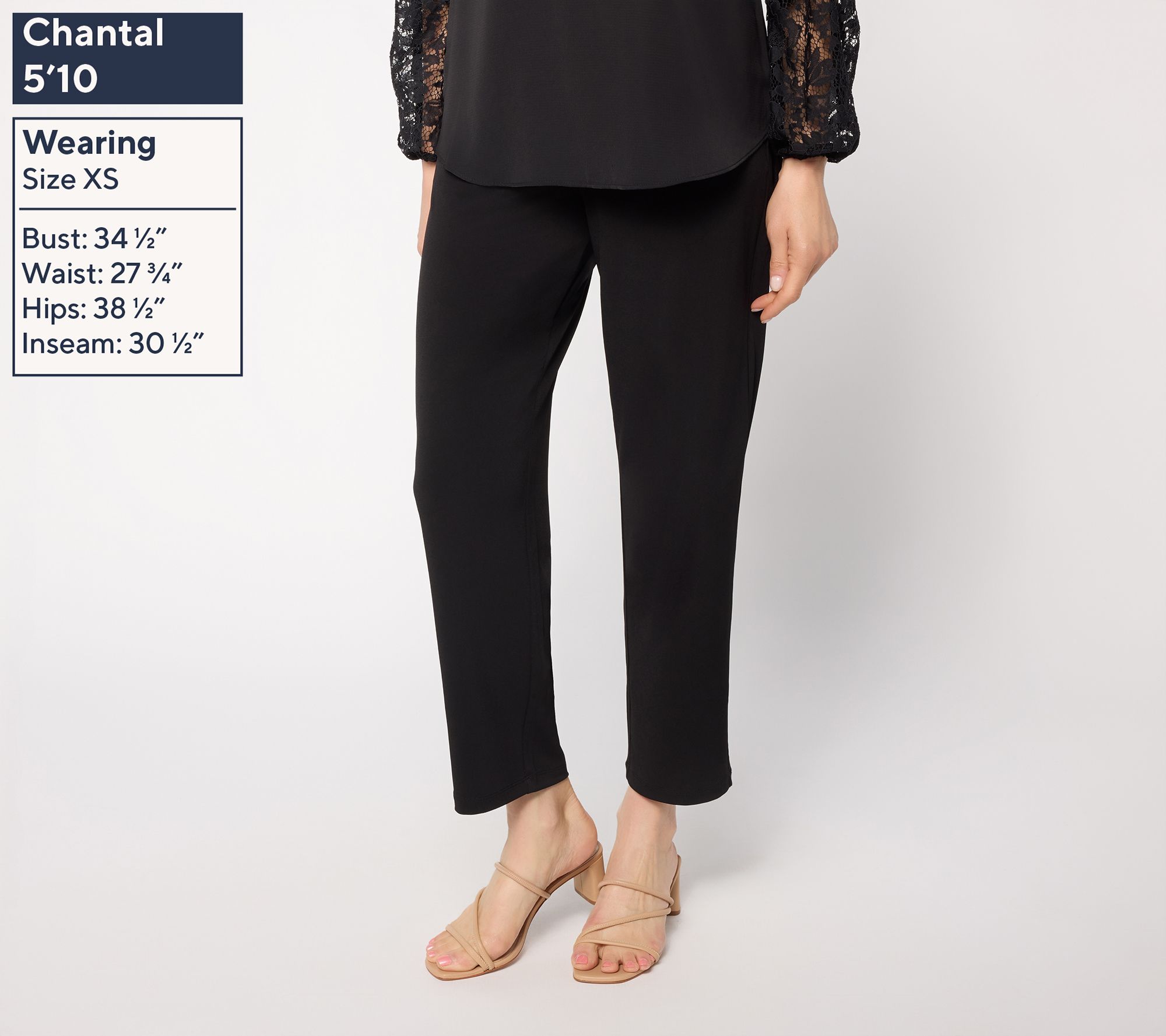 Susan Graver Essentials Tall Set of 2 Liquid Knit Ankle Pants