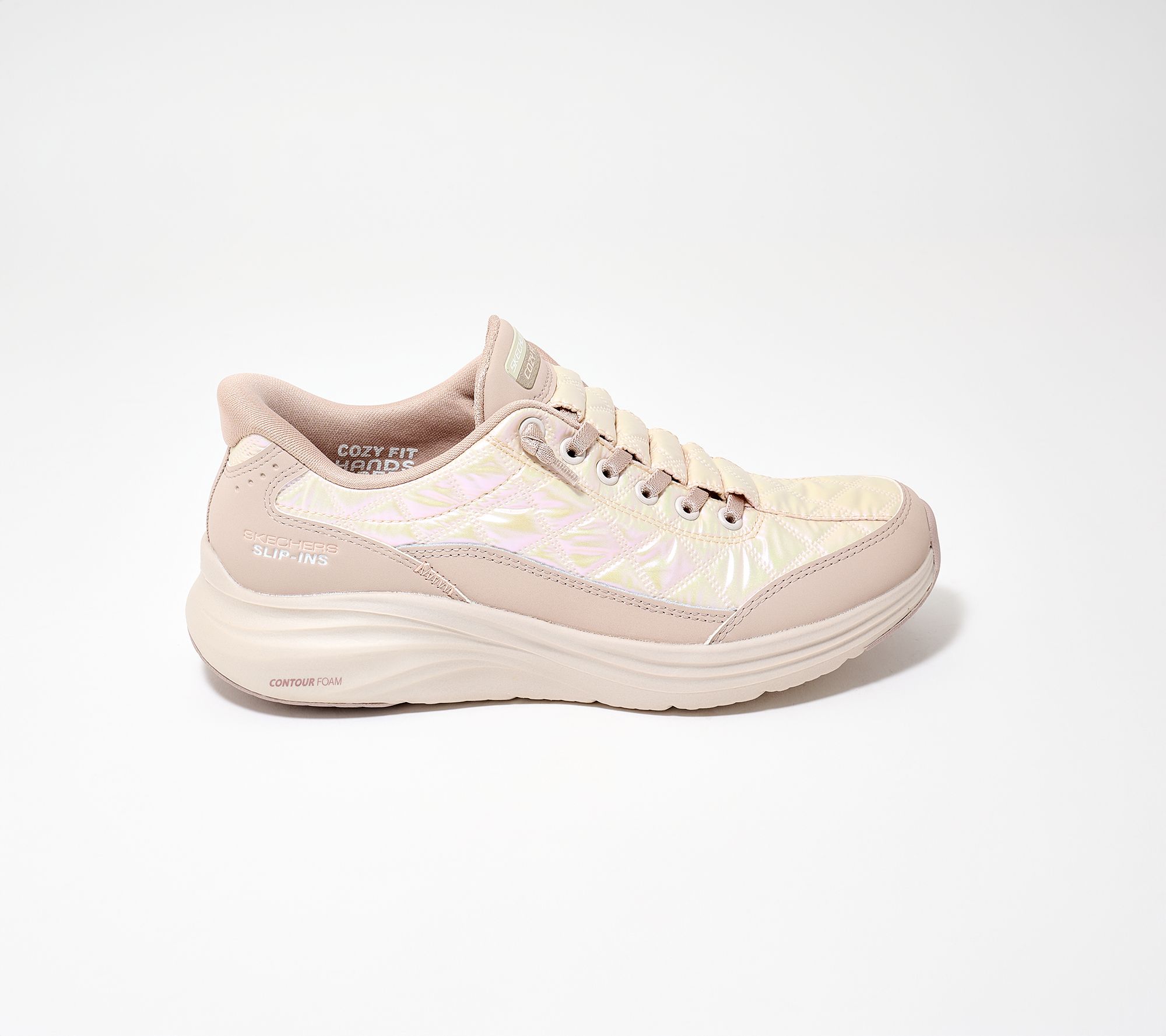 Skechers Slip-ins Cozy Fit Iridescent Sneakers | QVC