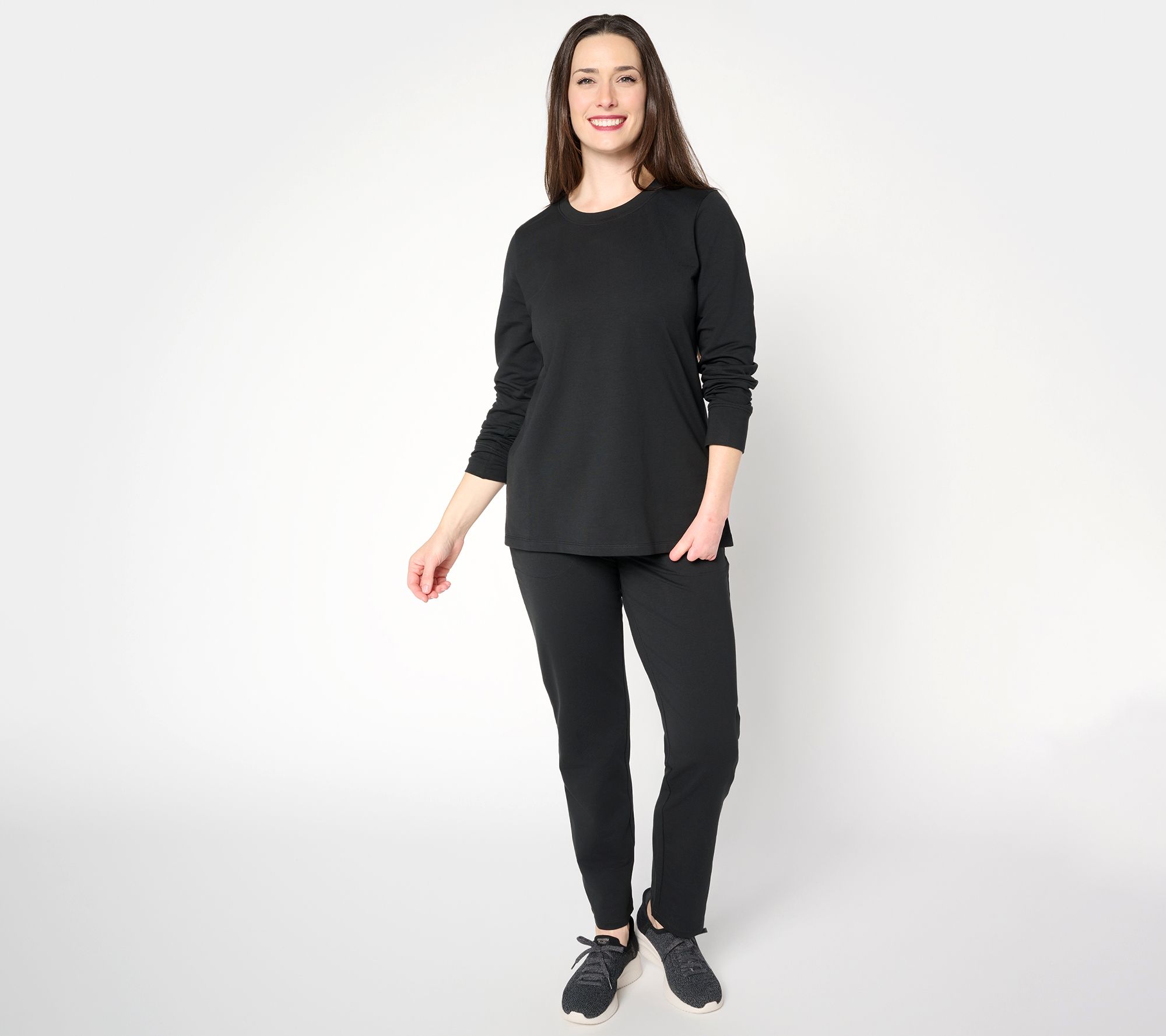 "As Is" Denim & Co. Regular EasyWear French Terry Top & Pant Set