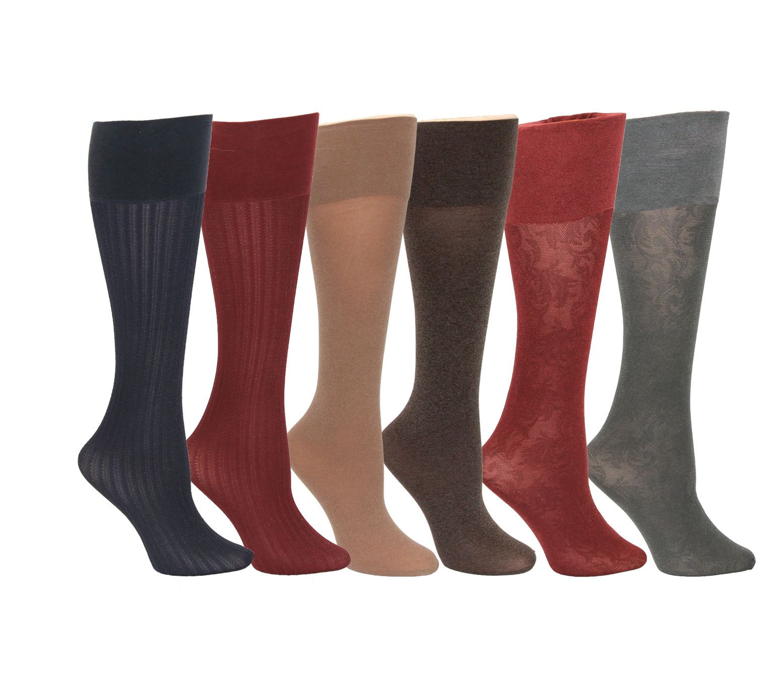 Envy Legwear Ladies Wide Band 6 Pair Pack Trouser Socks