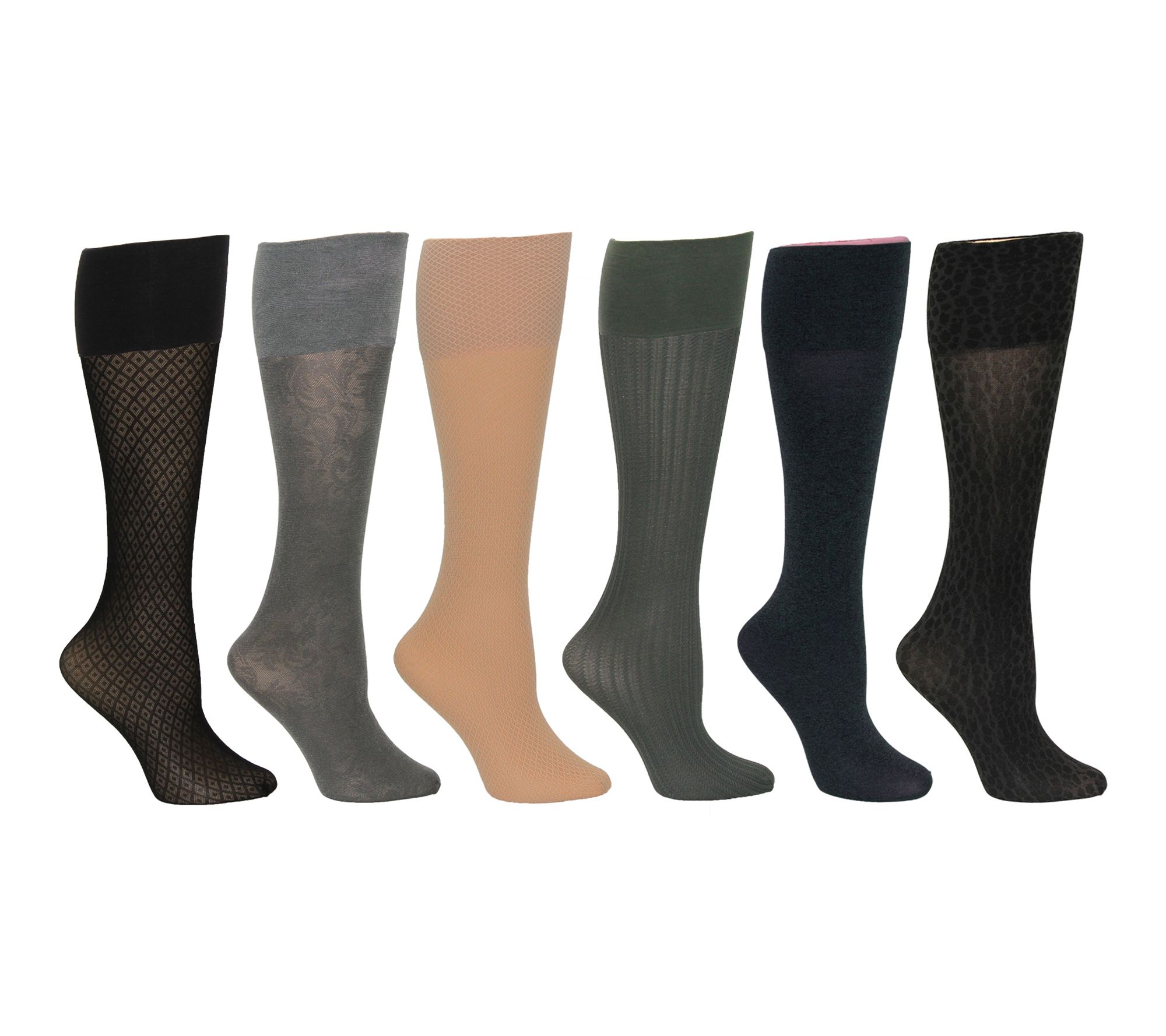 Envy Legwear Ladies Wide Band 6 Pair Pack Trouser Socks
