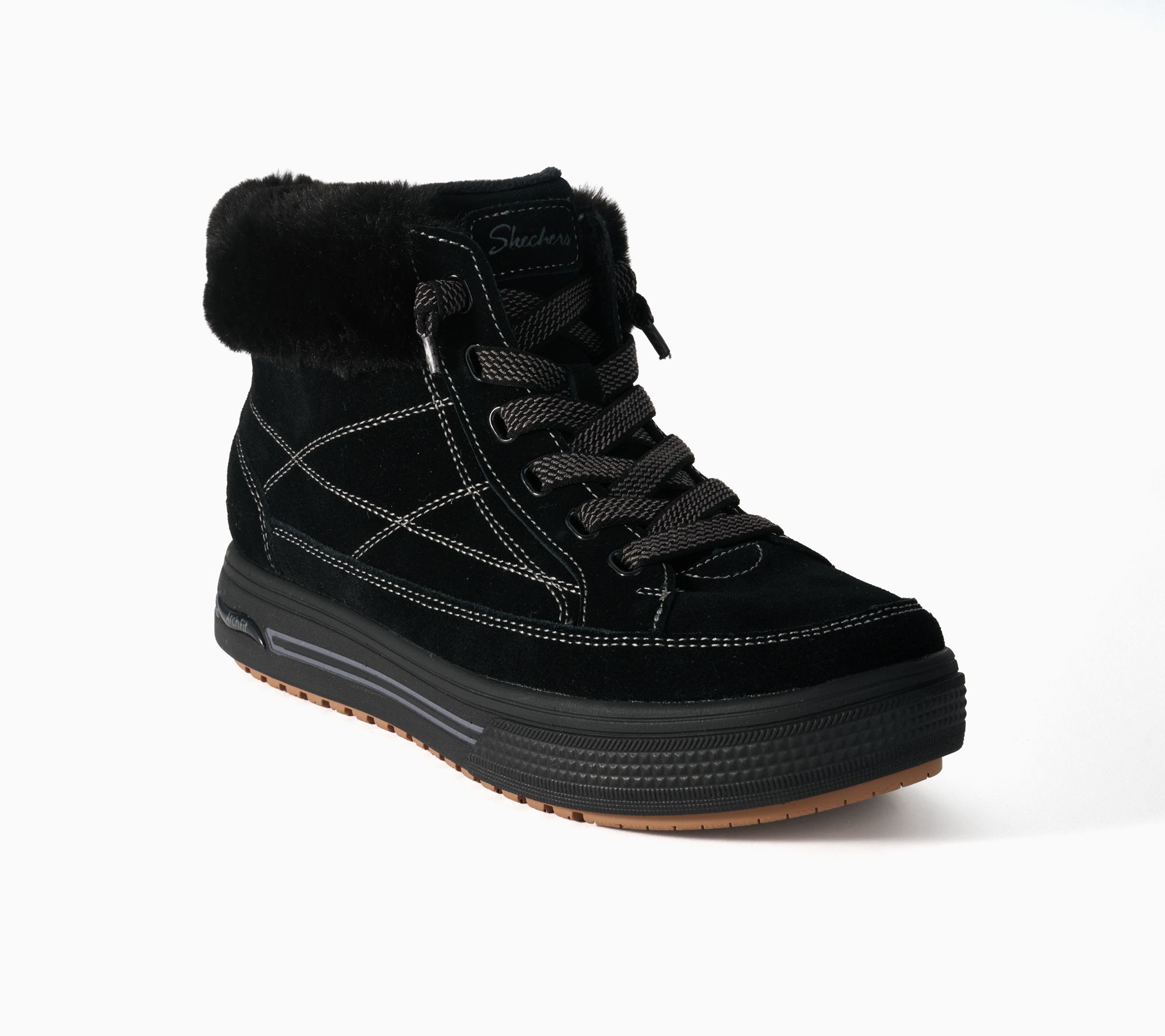 Skechers Slip-ins Arch Fit Stitched Lace High Top Boots
