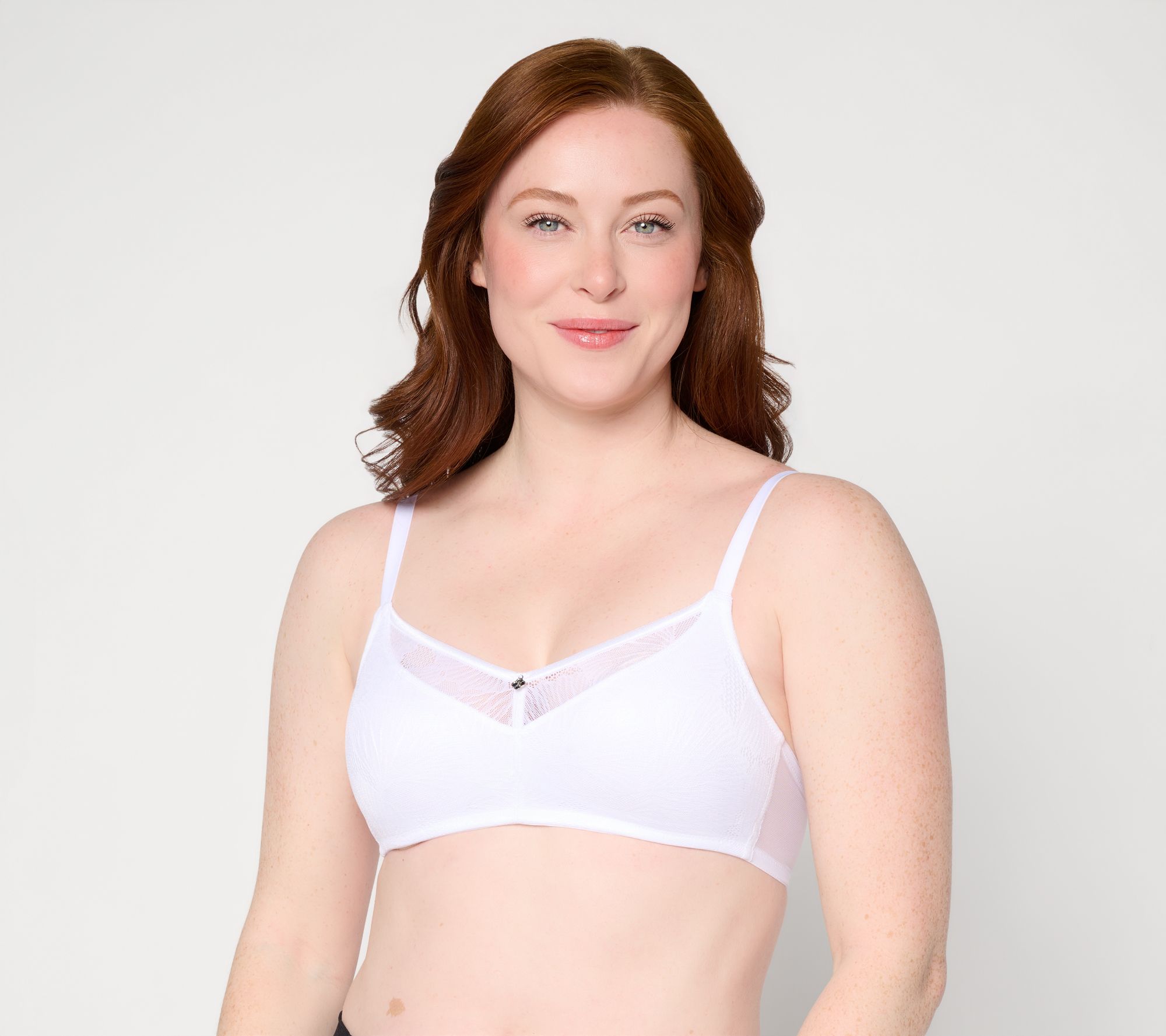 "As Is" Breezies Fan Lace Unlined Wirefree Bra