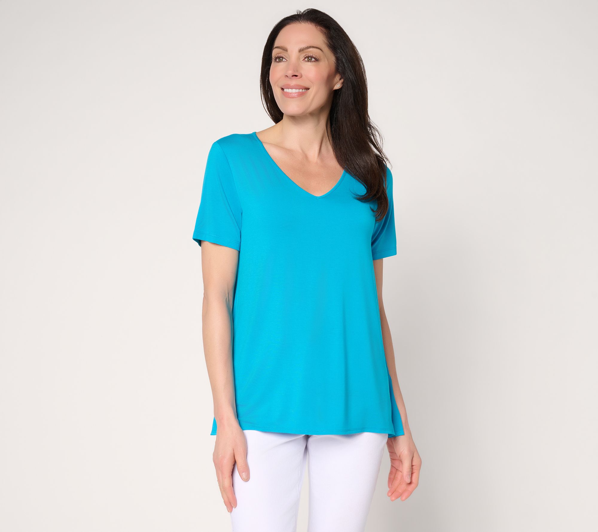 "As Is" Susan Graver Essenitals Pet RayonAllure High Low Top