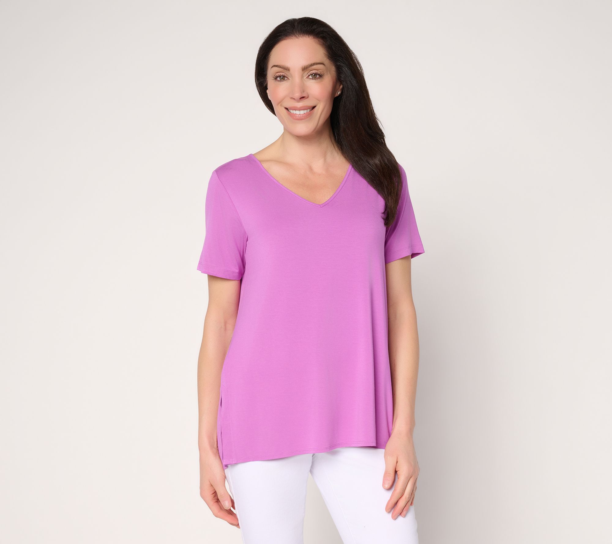 "As Is" Susan Graver Essenitals Pet RayonAllure High Low Top