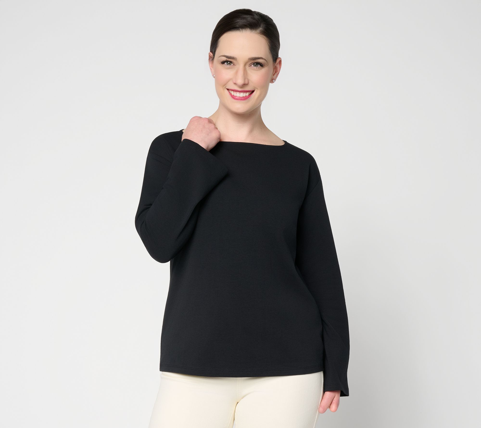 "As Is" Me by Jennie Garth Long Sleeve Boatneck Top