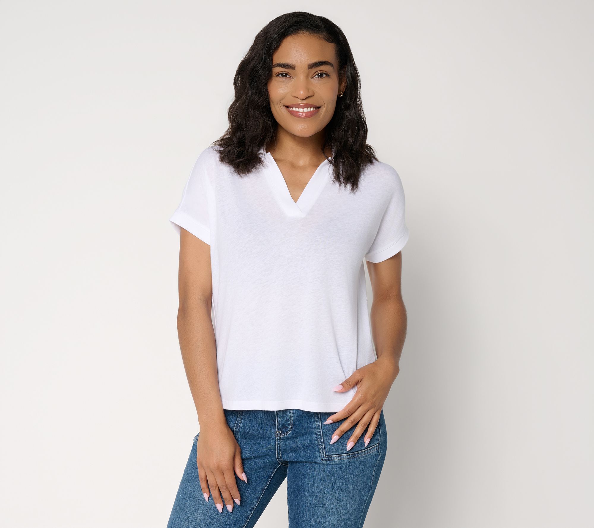 "As Is" Barefoot Dreams Slub Jersey Polo