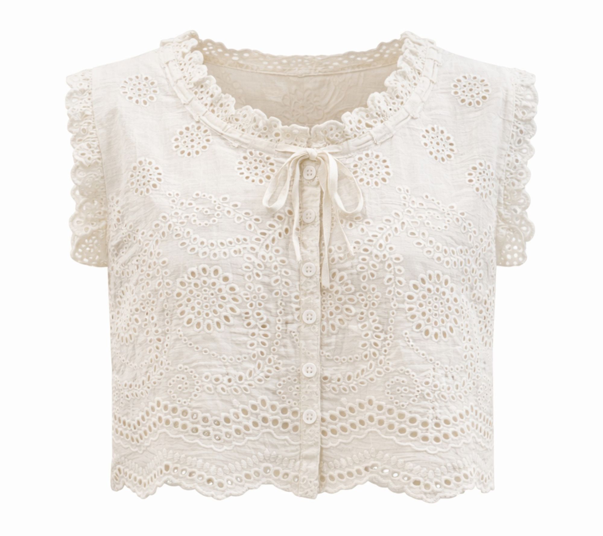 Sunshine Tienda Eyelet Birdie Top