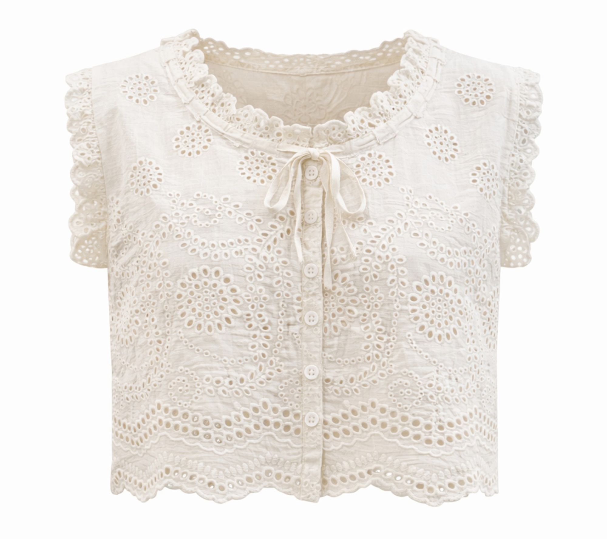 Sunshine Tienda Eyelet Birdie Top