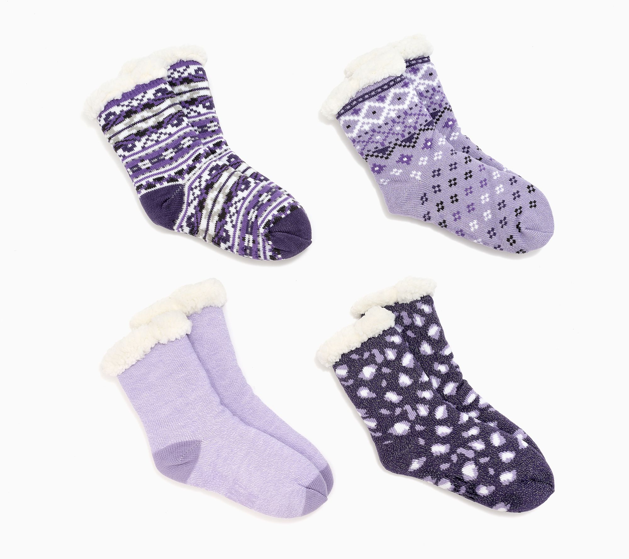 MUK LUKS Set of 4 Shea Butter Infused Cabin Socks