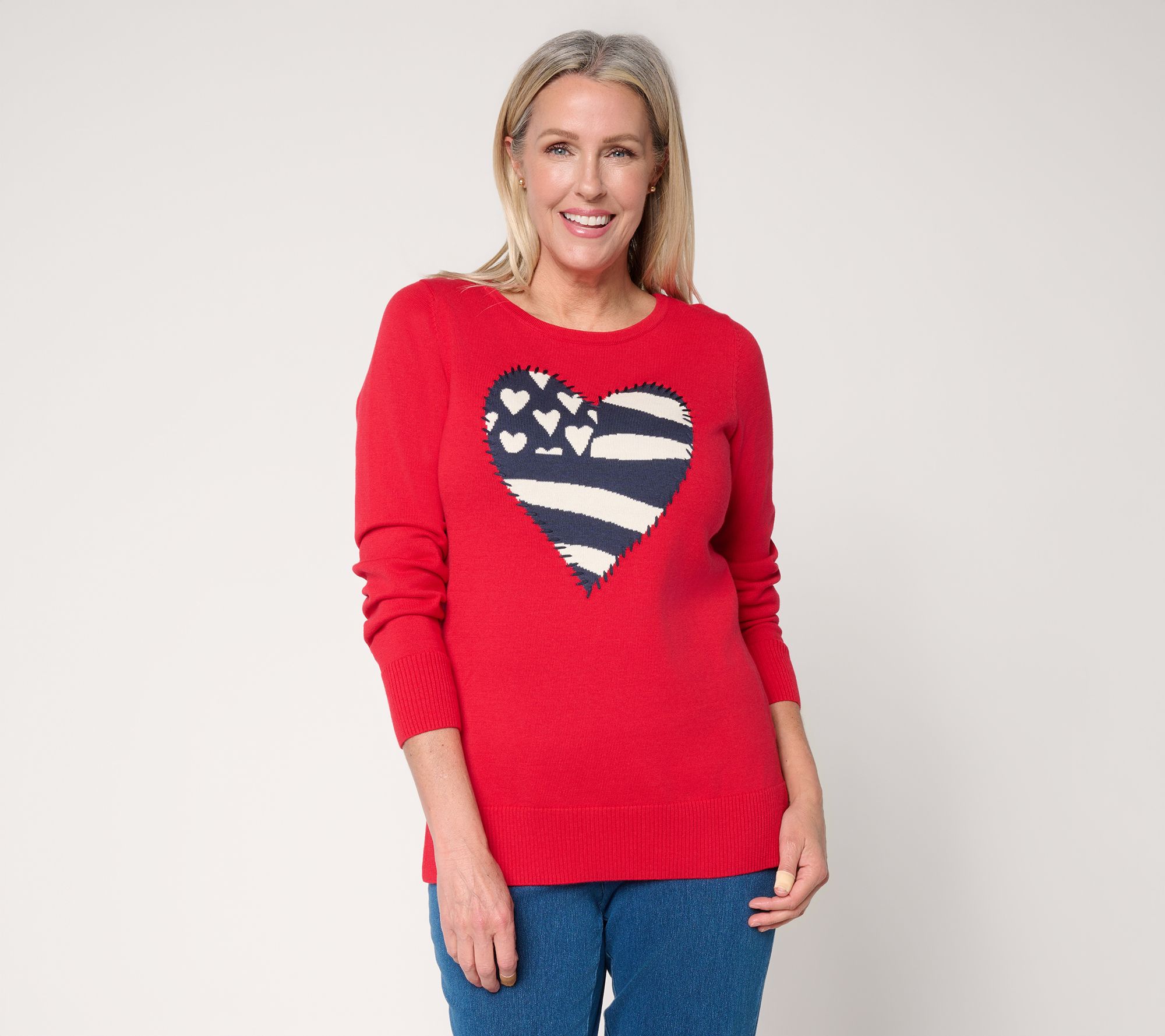 "As Is" Liberty Belles by Kim Gravel Old Glory Topstitch Flag Sweater