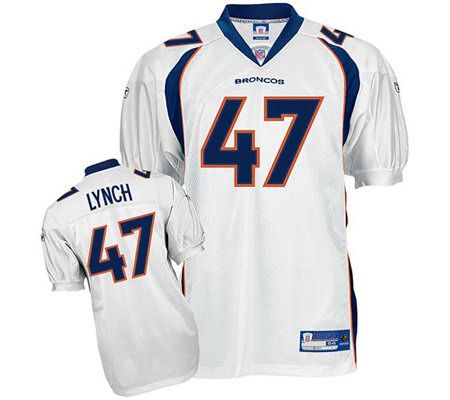 NFL Denver Broncos John Lynch Authentic White Jersey 