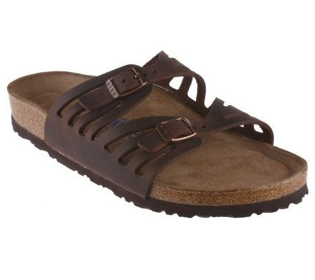Birkenstock Leather Soft Footbed Cutout Double Strap Sandals - Page 1 ...