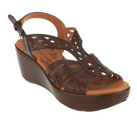 BareTraps Dallas Wedge Sandals with Adj. Back Strap - QVC.com