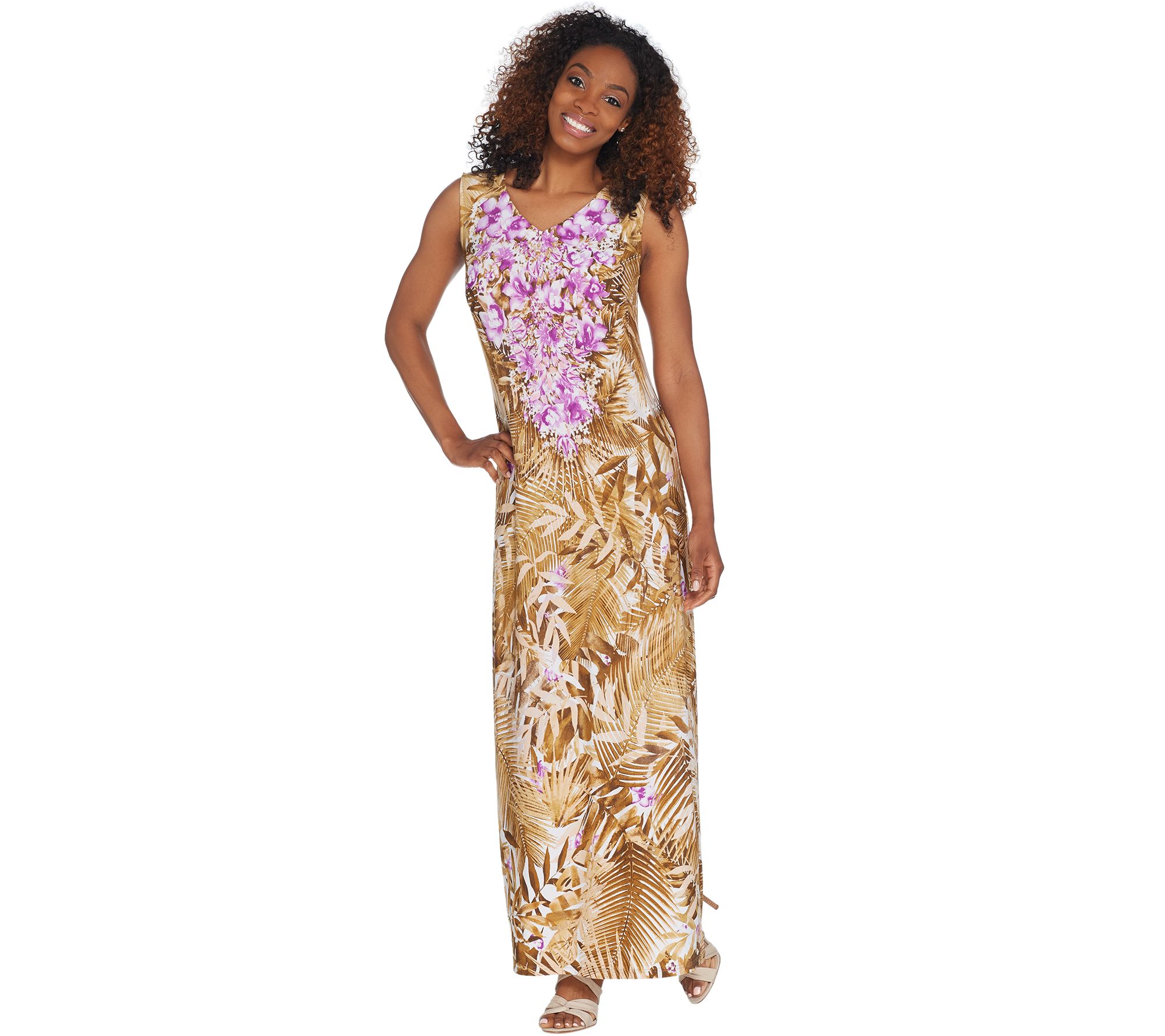 "As Is" Linea by Louis Dell Olio Regular Island Floral Maxi Dress - A349709
