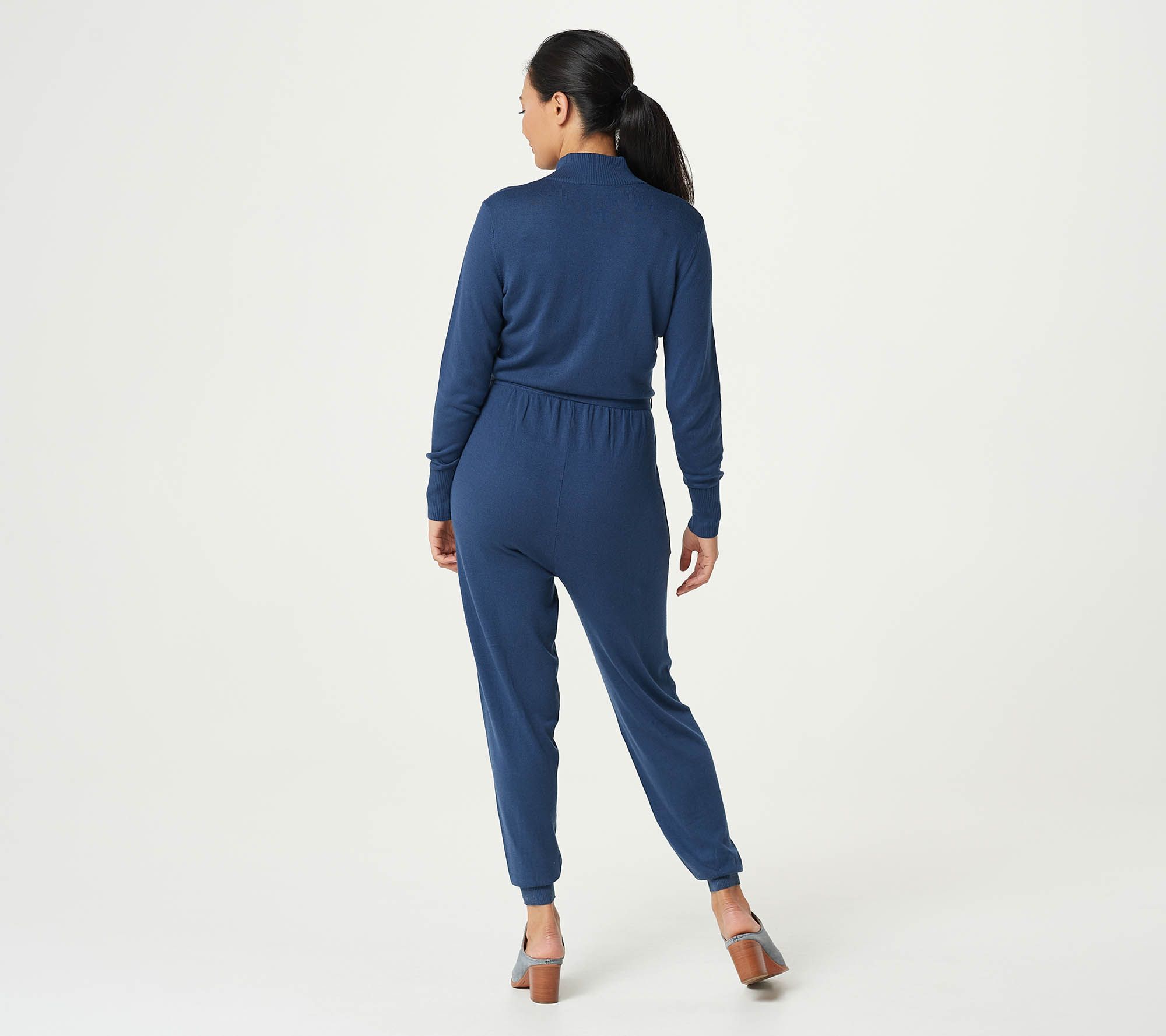 zuda Sweater Jumpsuit with Belt - QVC.com