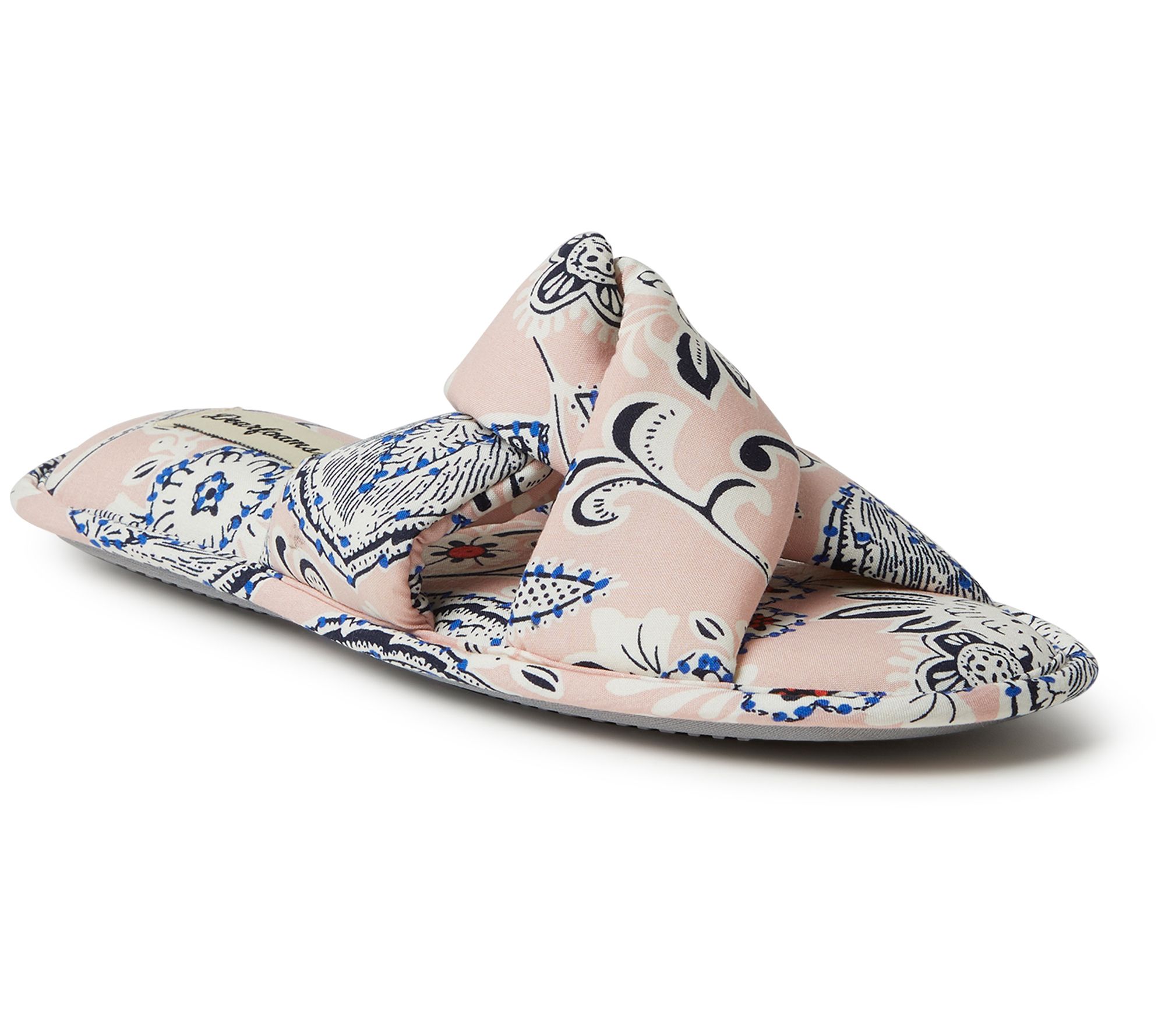 Dearfoams Womens Angela Paisley Twist Slide Slippers
