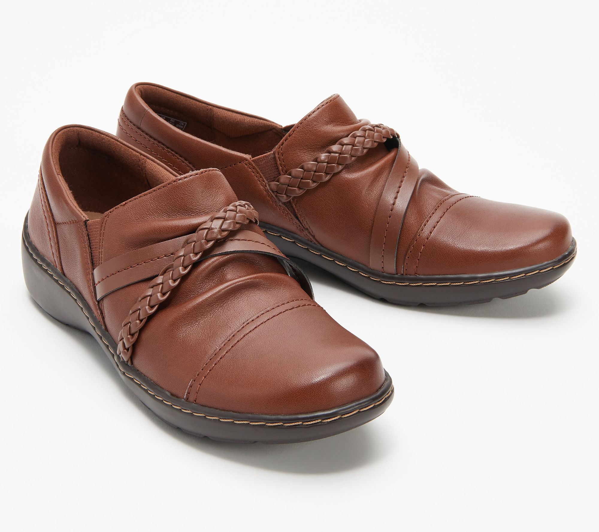 alcohol getuigenis Monetair Clarks Collection Leather Slip-Ons - Cora Braid - QVC.com