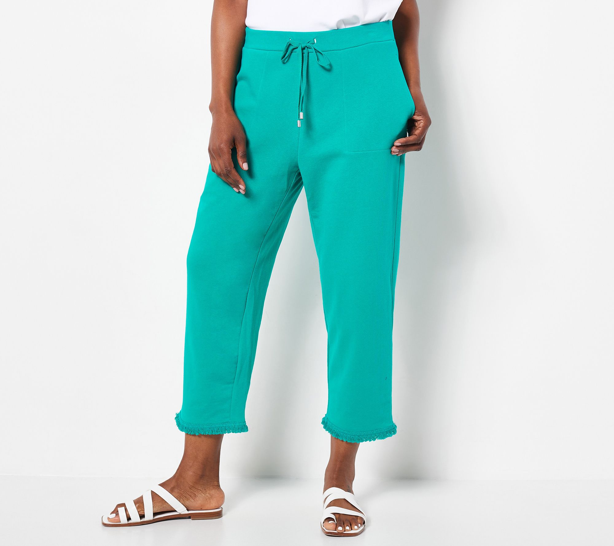 French terry crop online pants