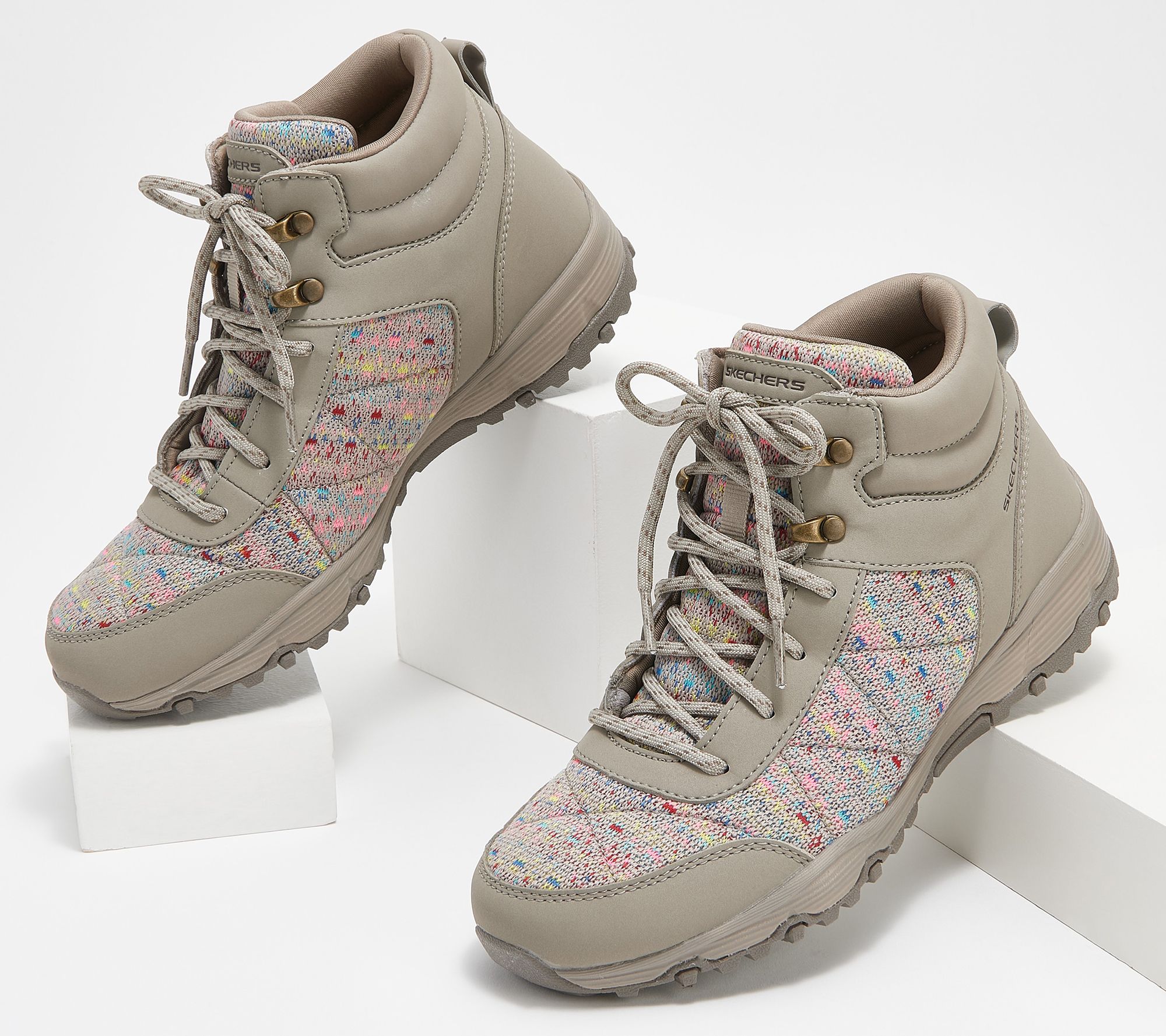 "As Is" Skechers Seager Knit Lace-Up Hiker Boots - Art Beat