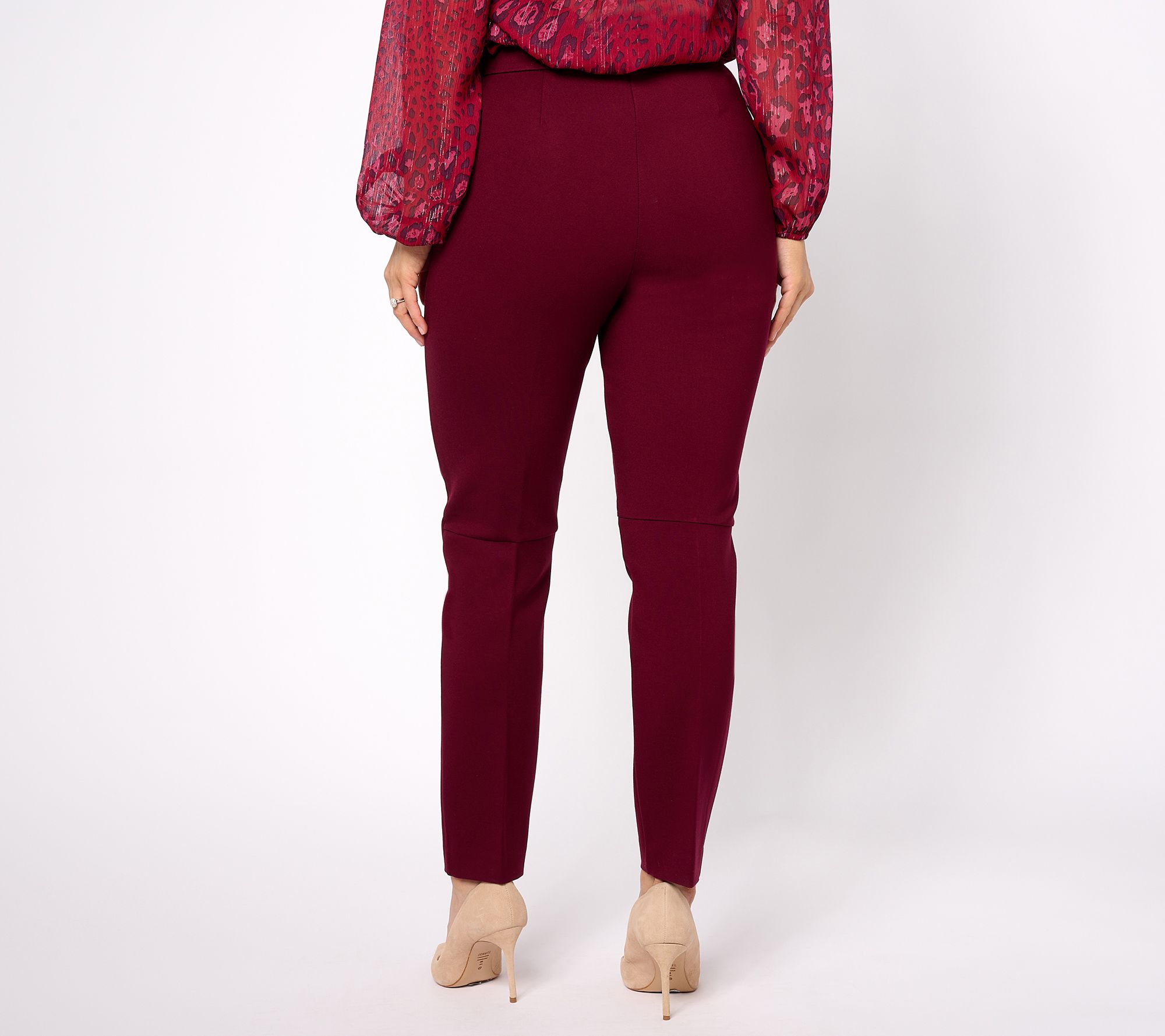 Tailored by Susan Graver Smart Ponte Zip Front Slim Leg