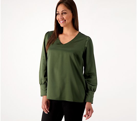 Belle by Kim Gravel Stretch Charmeuse Holiday Blouse