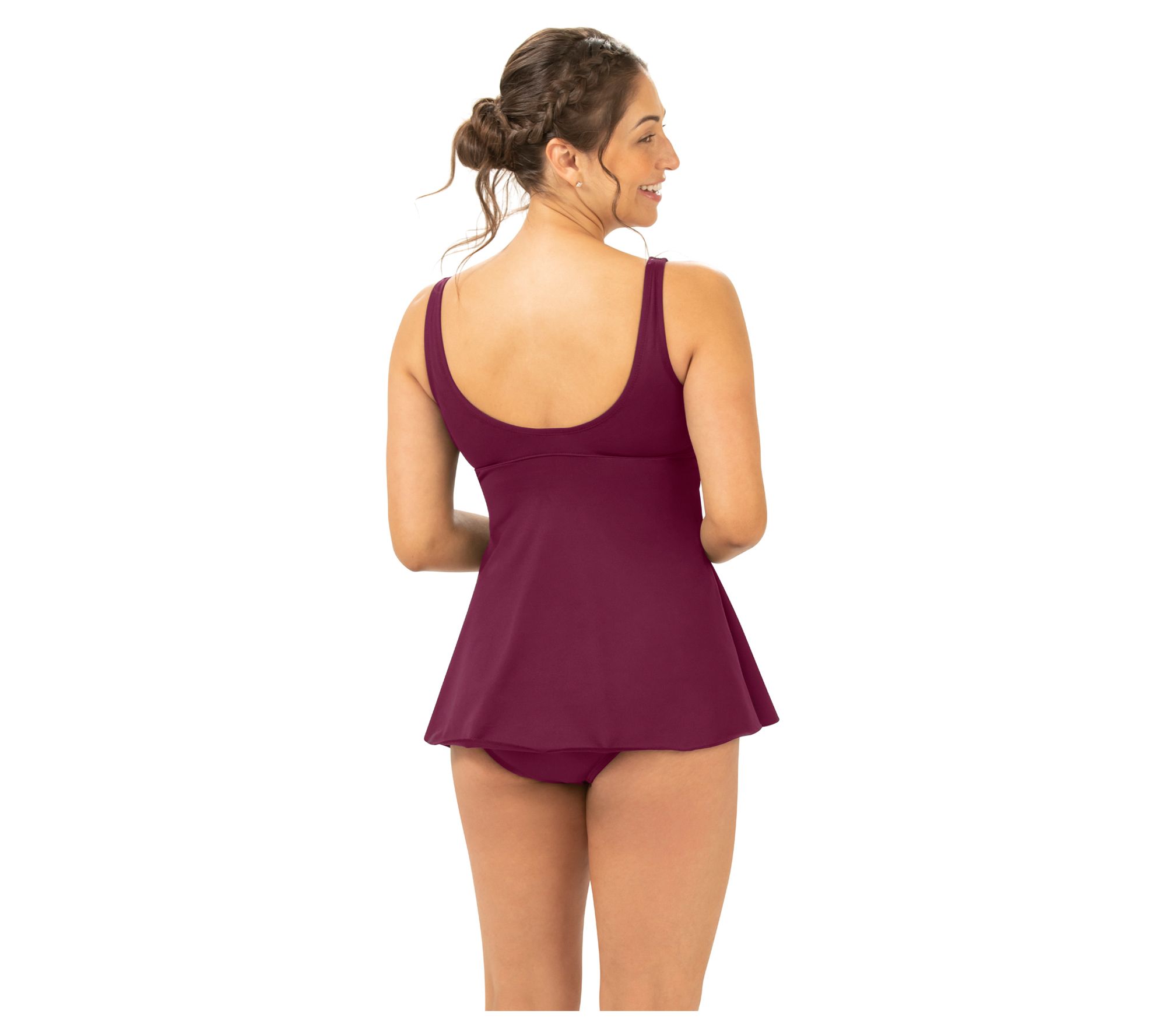 Women's Aquashape Cabernet V Neck Tankini Top – Dolfin Swimwear