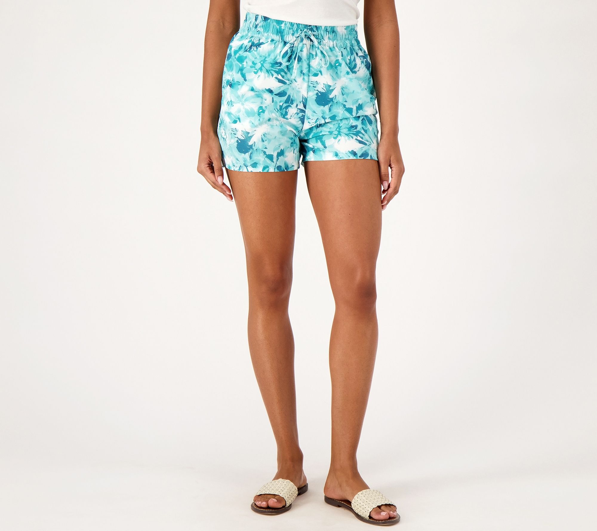 Denim & Co. Beach Petite Quick Dry Shorts  with Attached Brief