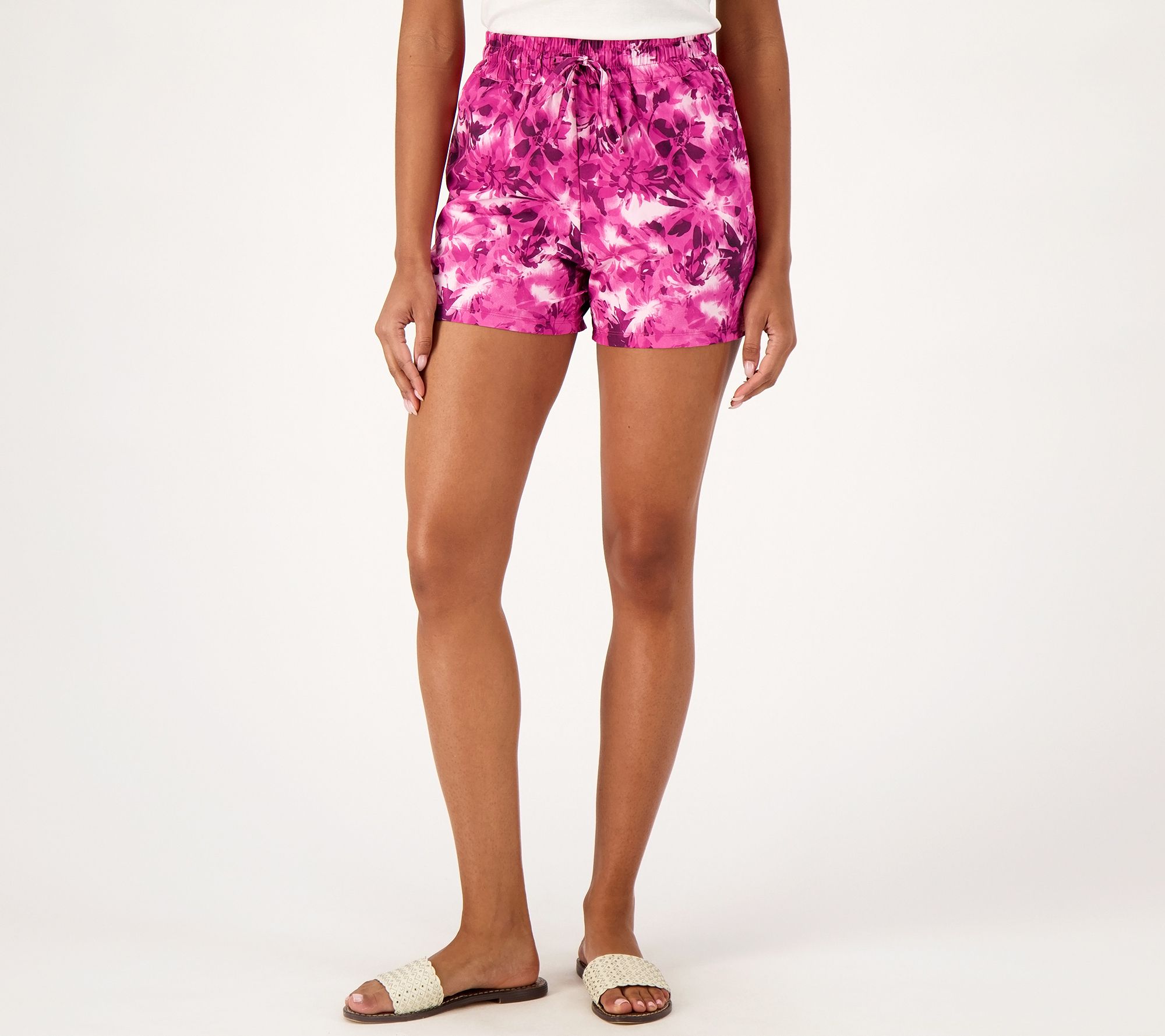 Denim & Co. Beach Petite Quick Dry Shorts  with Attached Brief