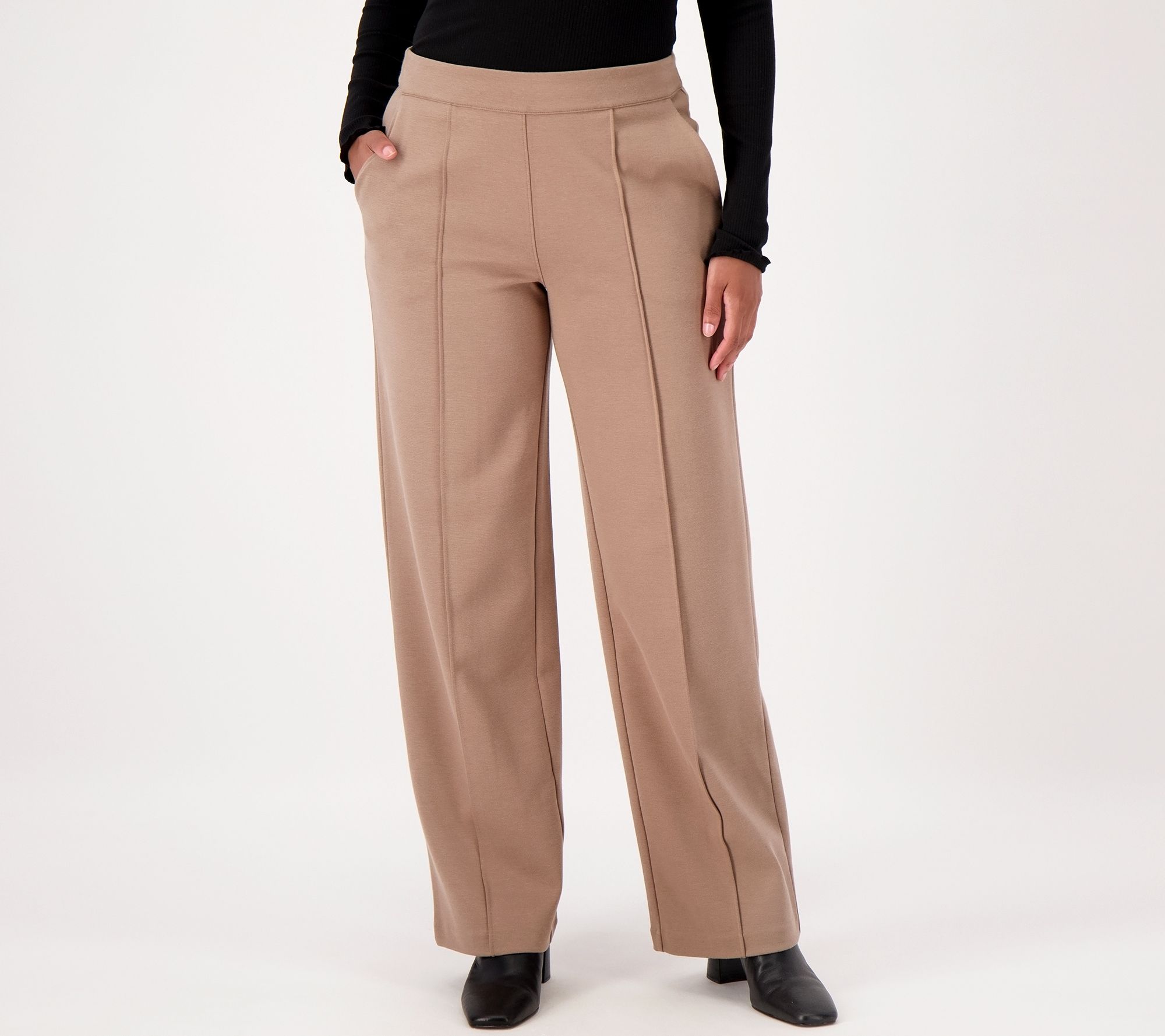 "As Is" Encore by Idina Menzel Regular Ponte Knit Pull On Trouser