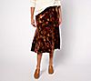 Susan Graver Regular Printed Knit Velvet Paneled Midi Pull-On Skirt