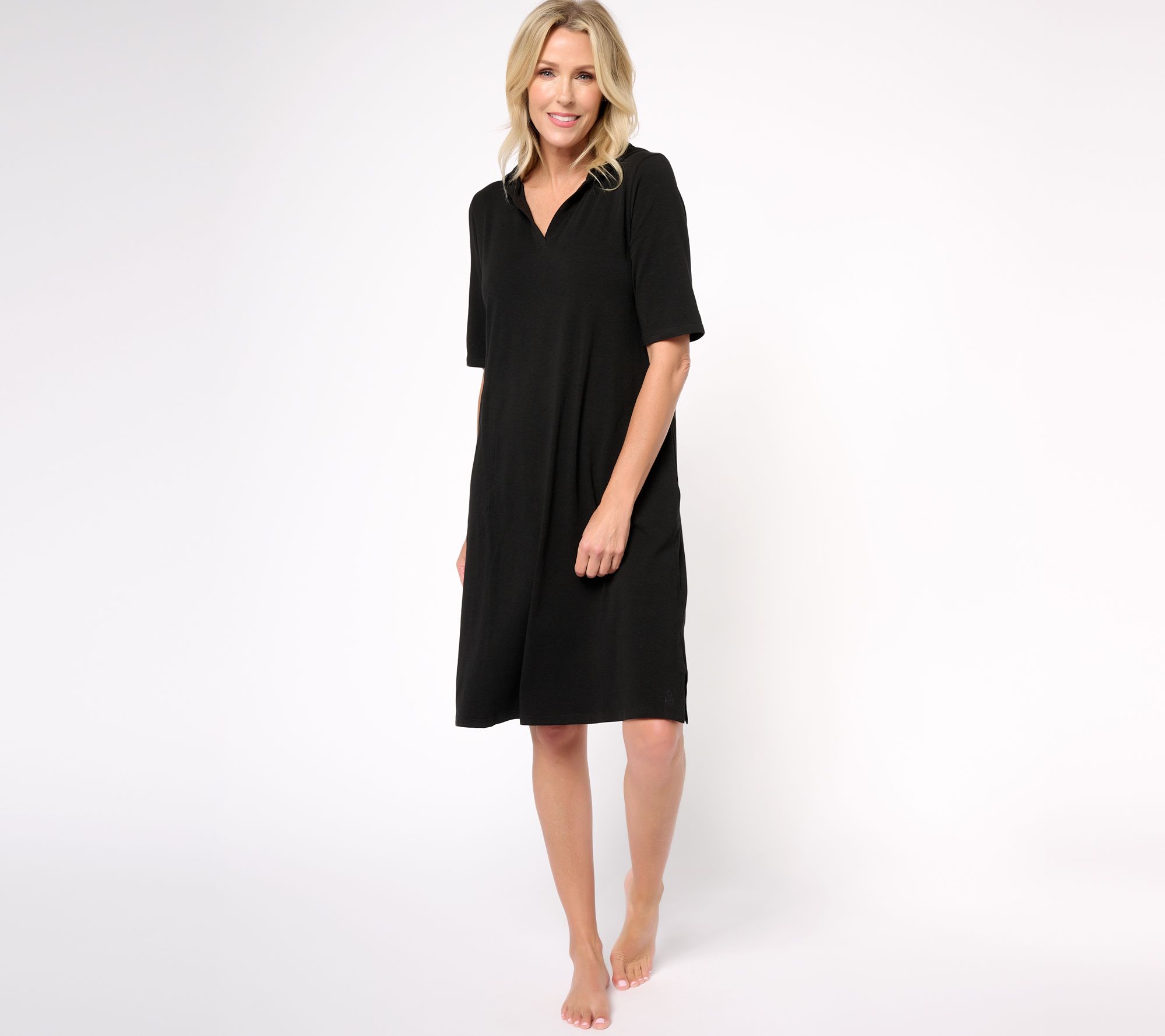 "As Is" Cuddl Duds Cotton Core Hoodie Lounger Dress