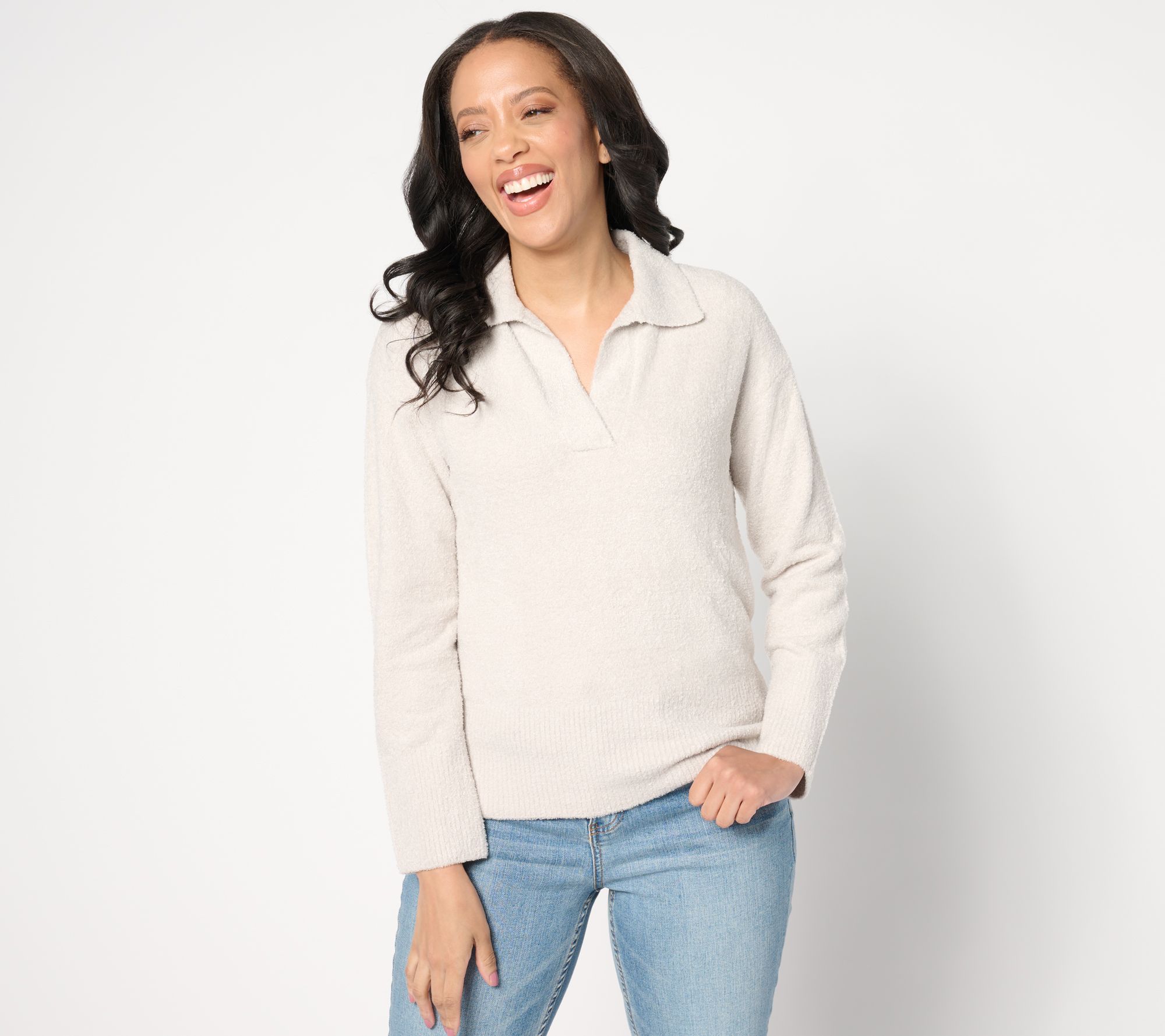 Barefoot Dreams CozyChic Lite Collared Long-Sleeve Pullover