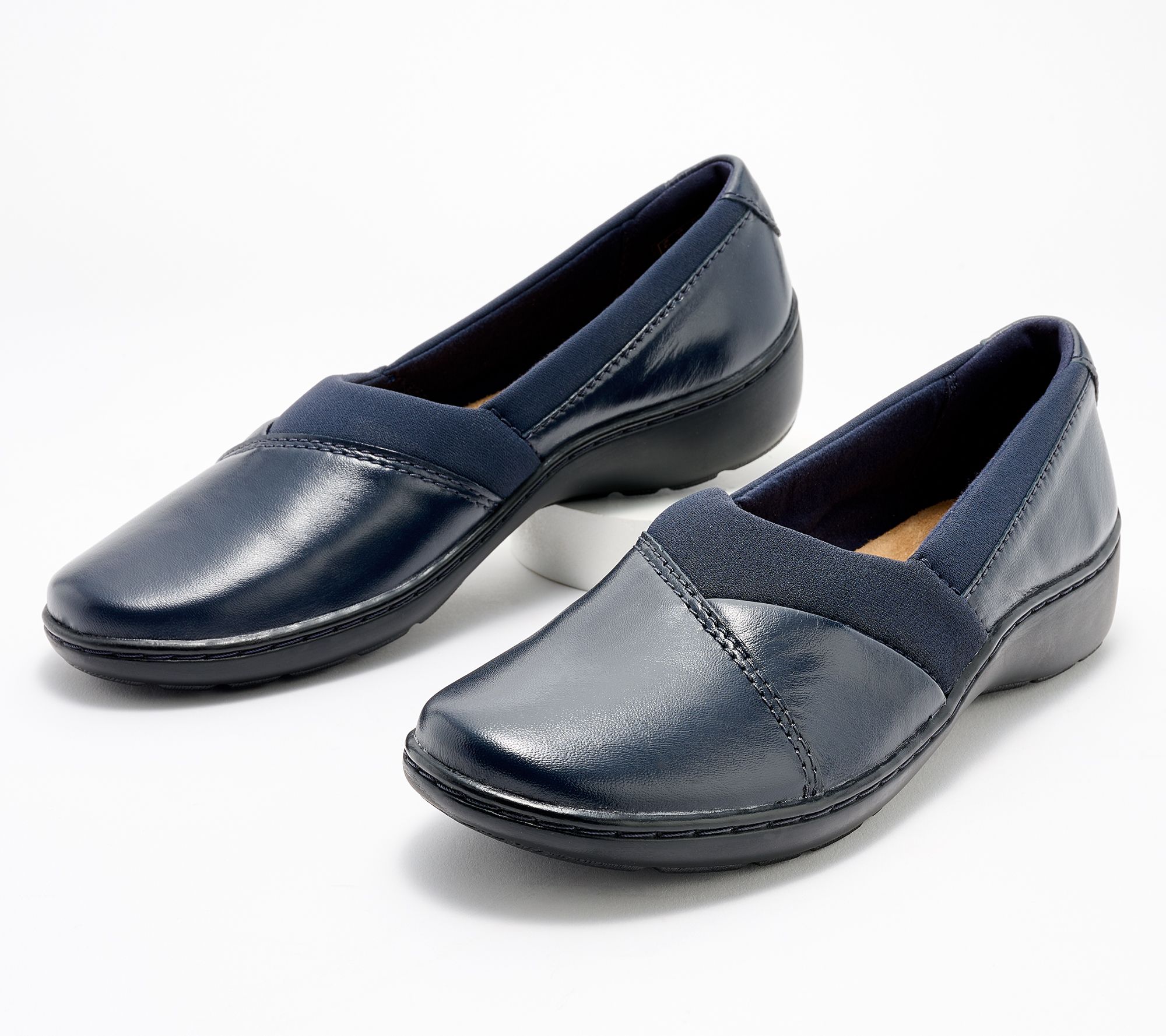 "As Is" Clarks Collection Leather Slip-On - Cora Charm