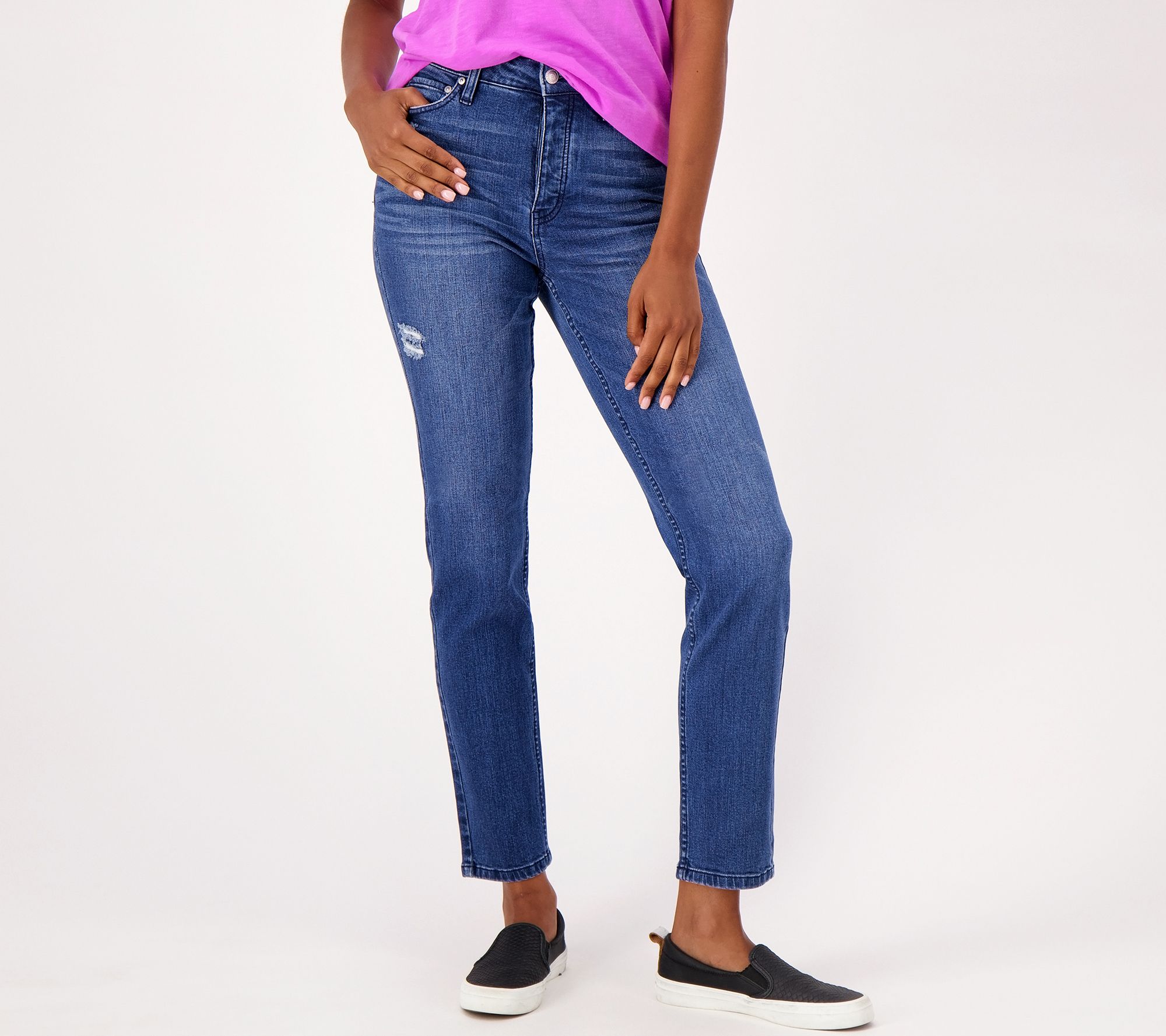 "As Is" Candace Cameron Bure Petite Pacific Denim Straight Leg Jean