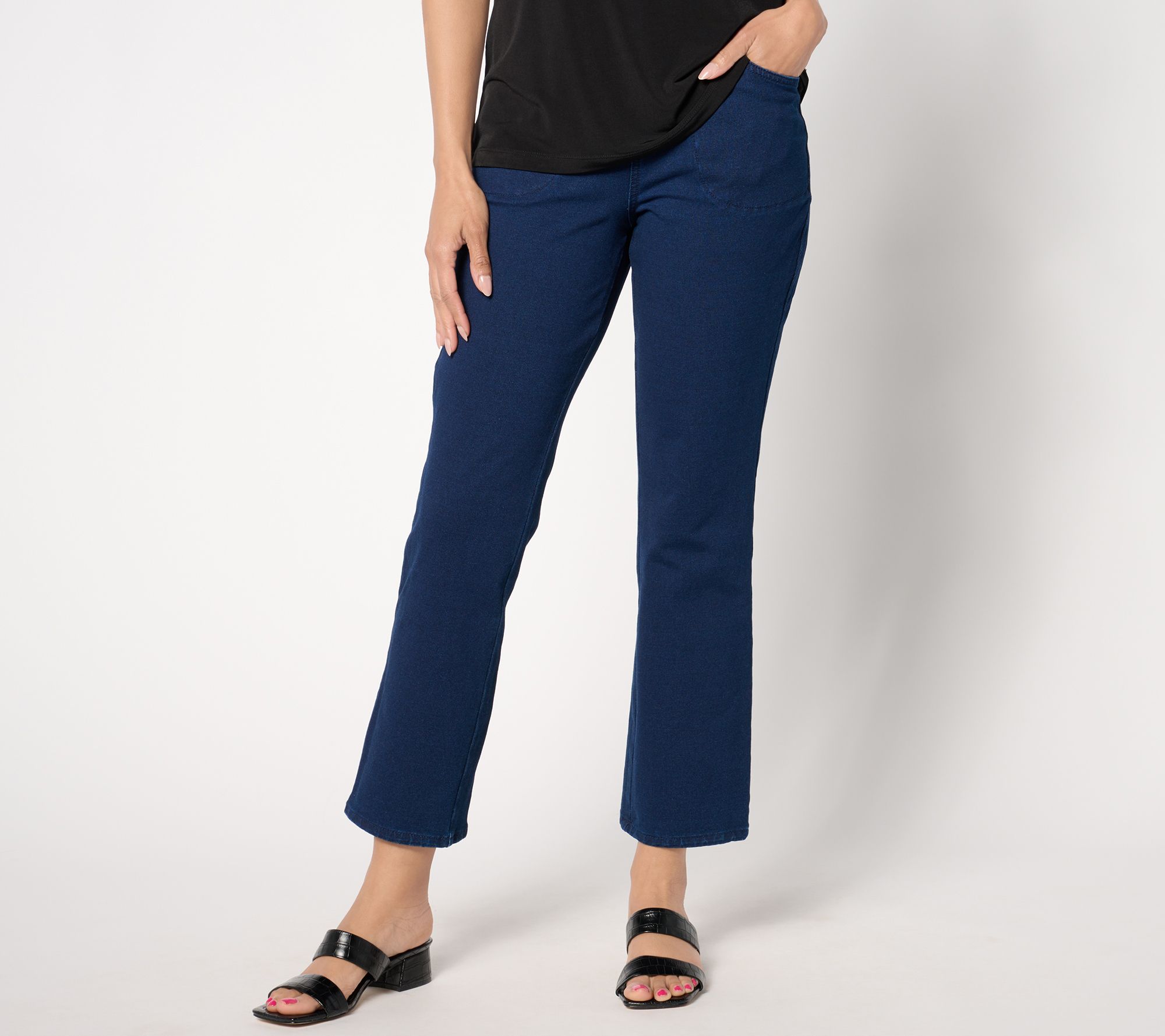 Quacker Factory Tall DreamJeannes Pull-On Strght Ankle Jeans