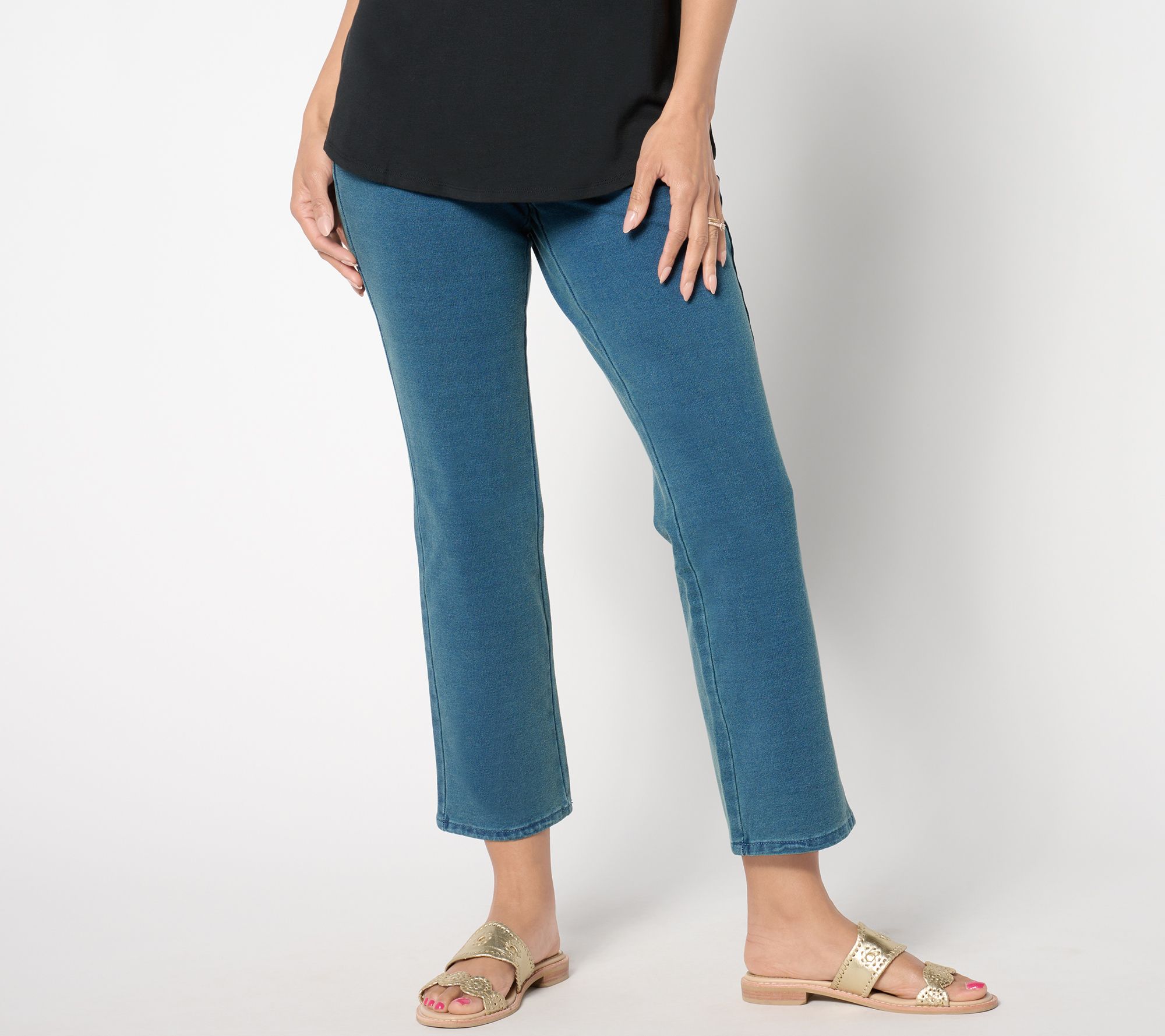 Quacker Factory Tall DreamJeannes Pull-On Strght Ankle Jeans